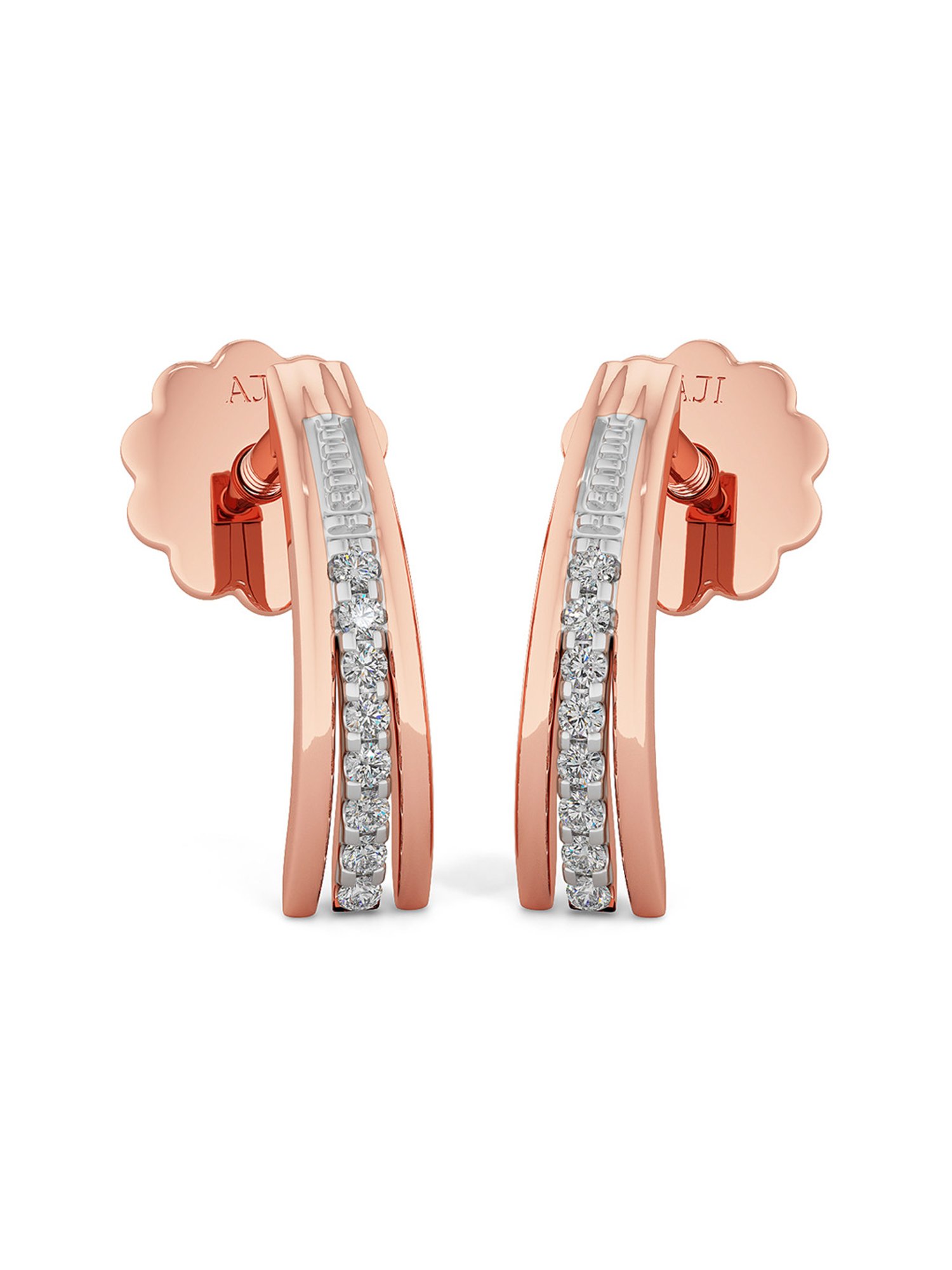Joyalukkas 18k Rose Gold & Diamond Hoop Earrings