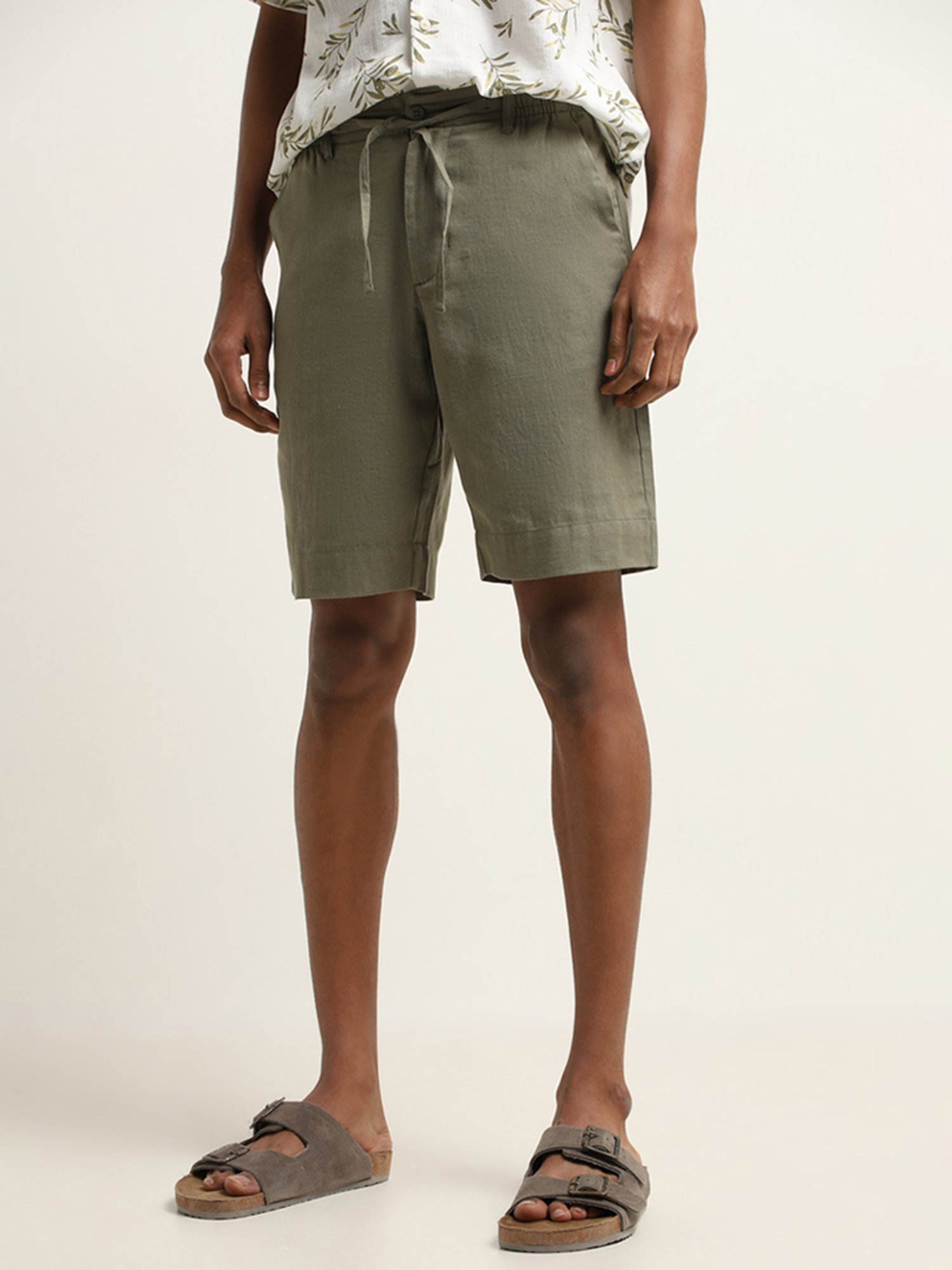 ETA by Westside Olive Relaxed Fit Shorts