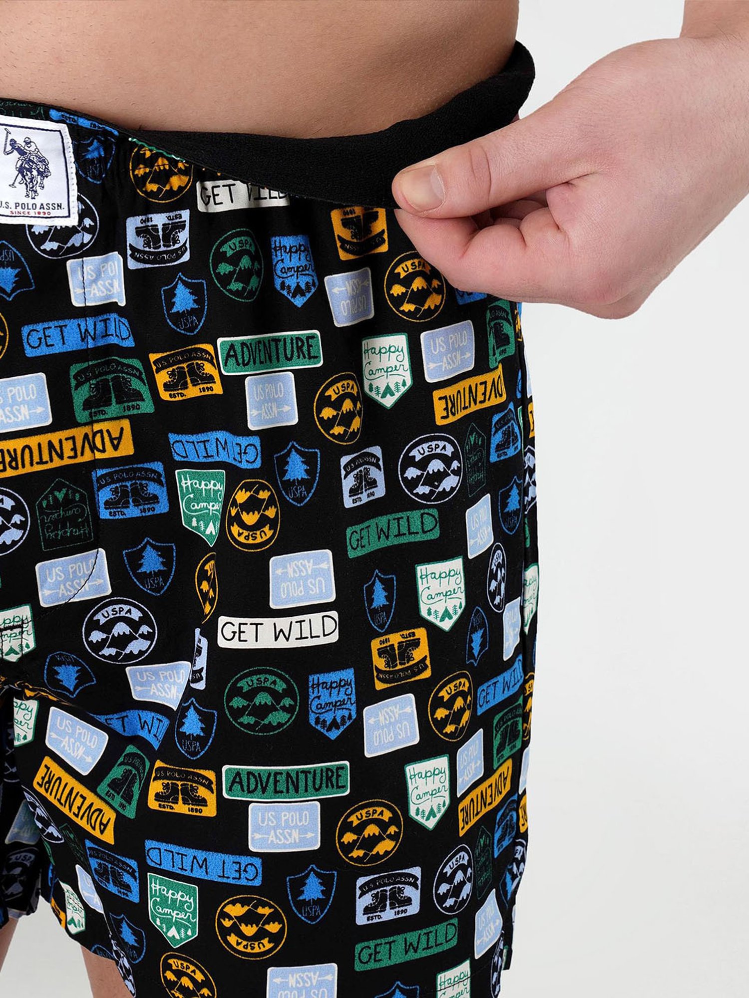 U.S. Polo Assn. Black Printed Cotton Boxers