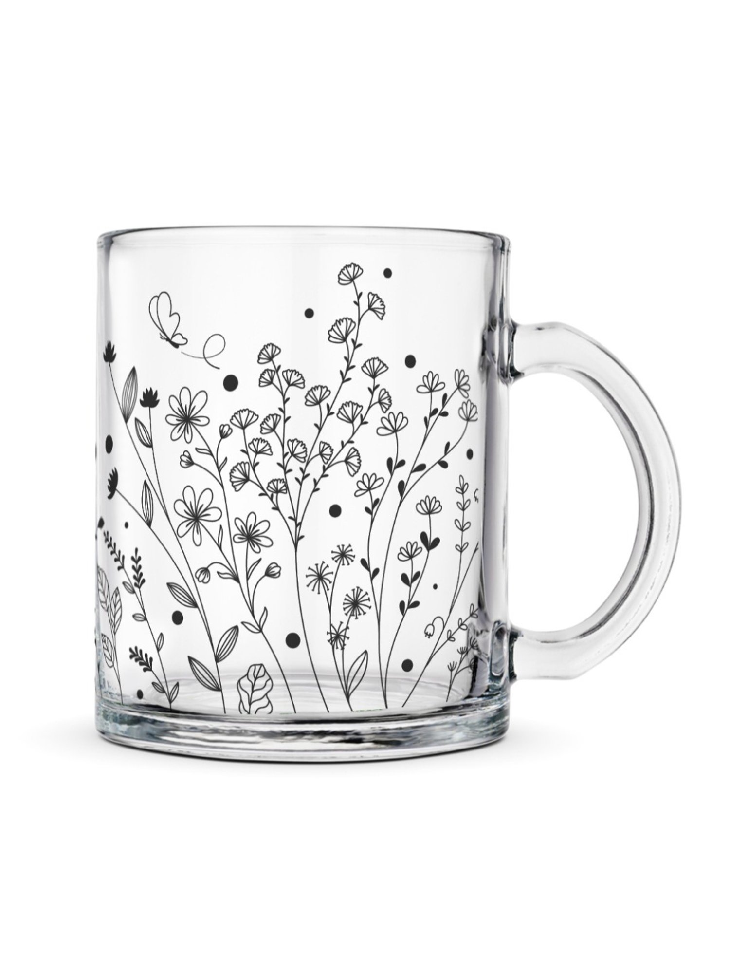 Gathari Vines Transparent Glass Coffee Mug