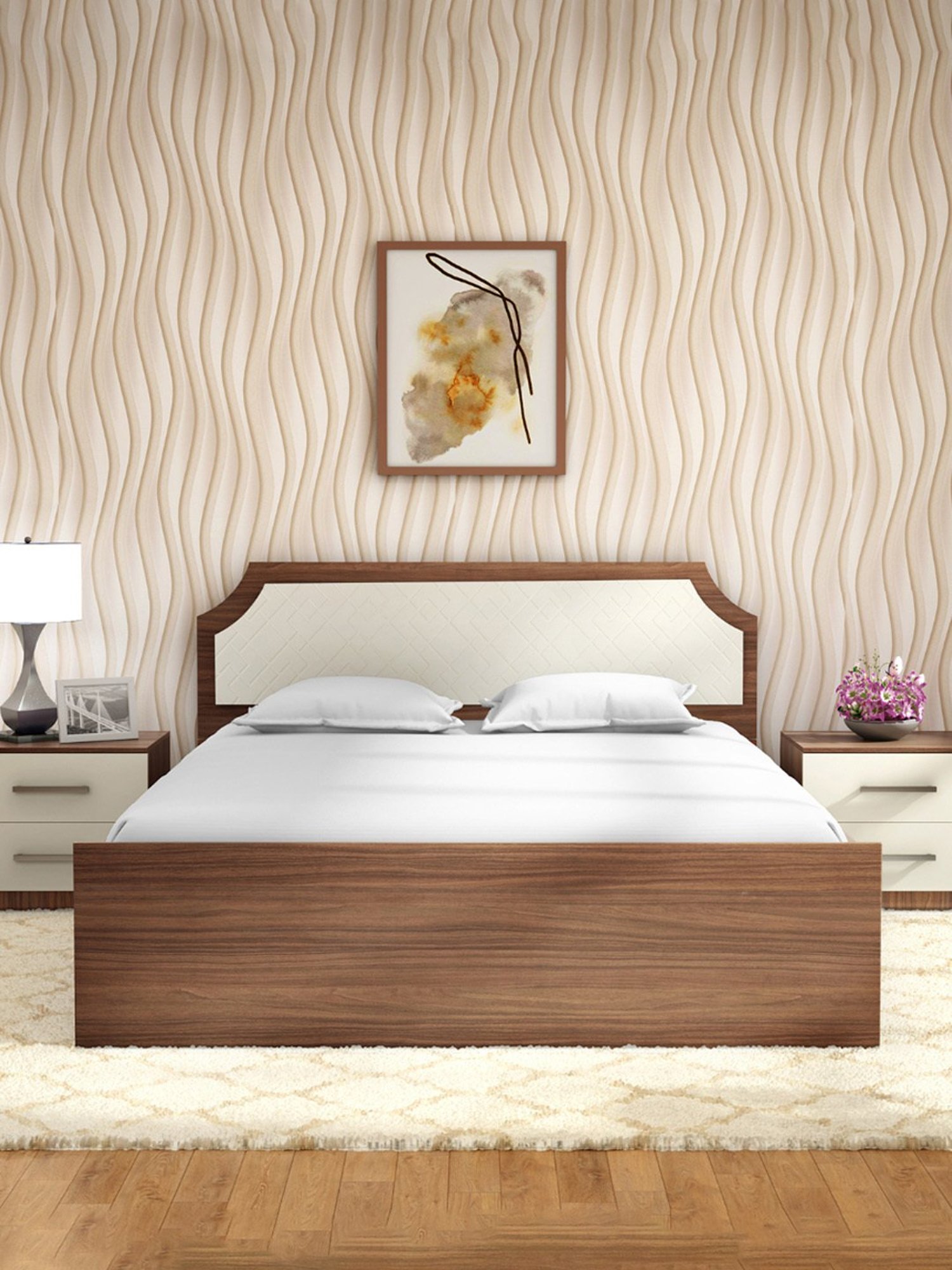 Nilkamal Riva Black Engineered Wood King Size Bed with Storage