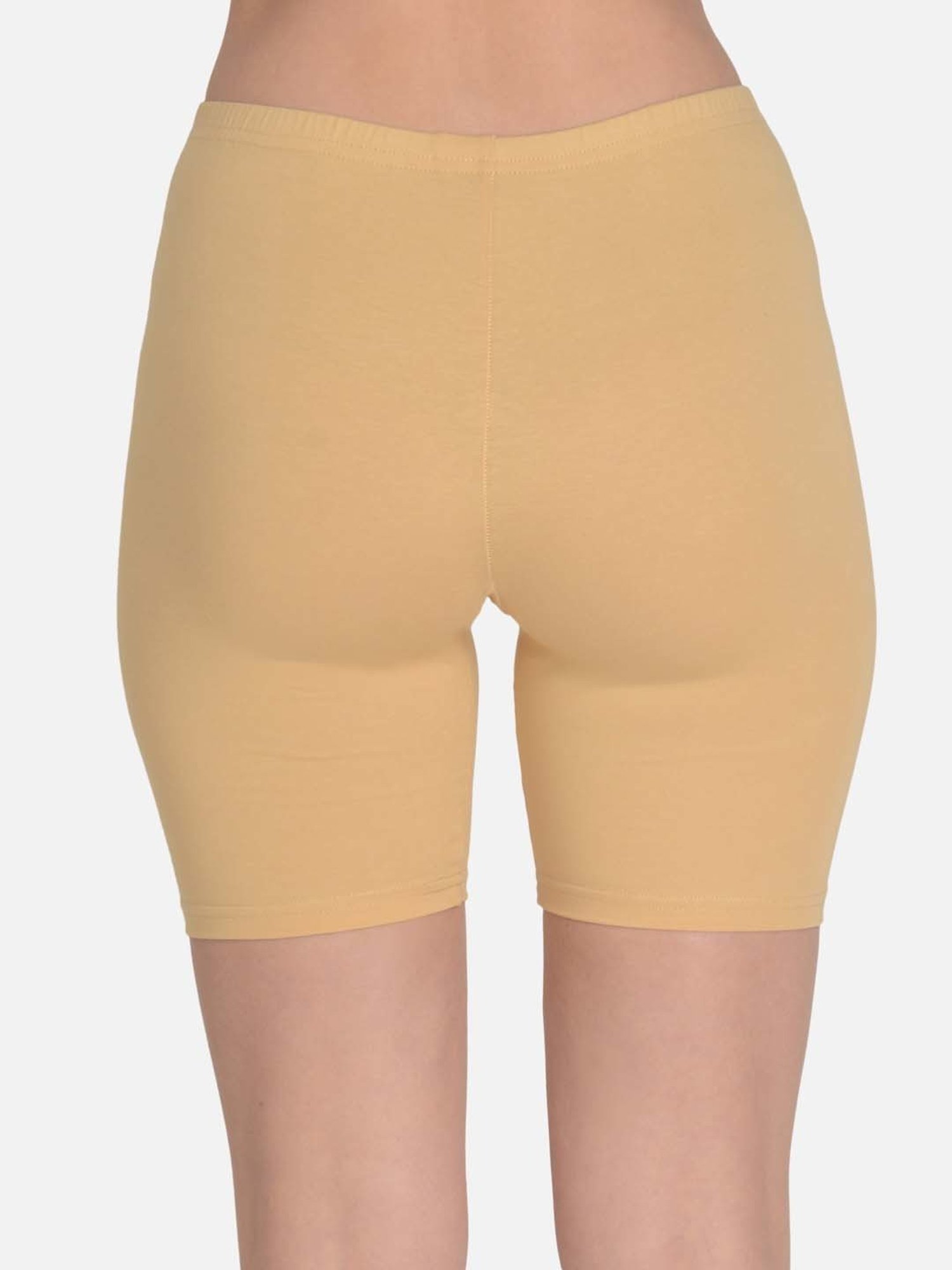 mod & shy Beige Cotton Cycling Sports Shorts