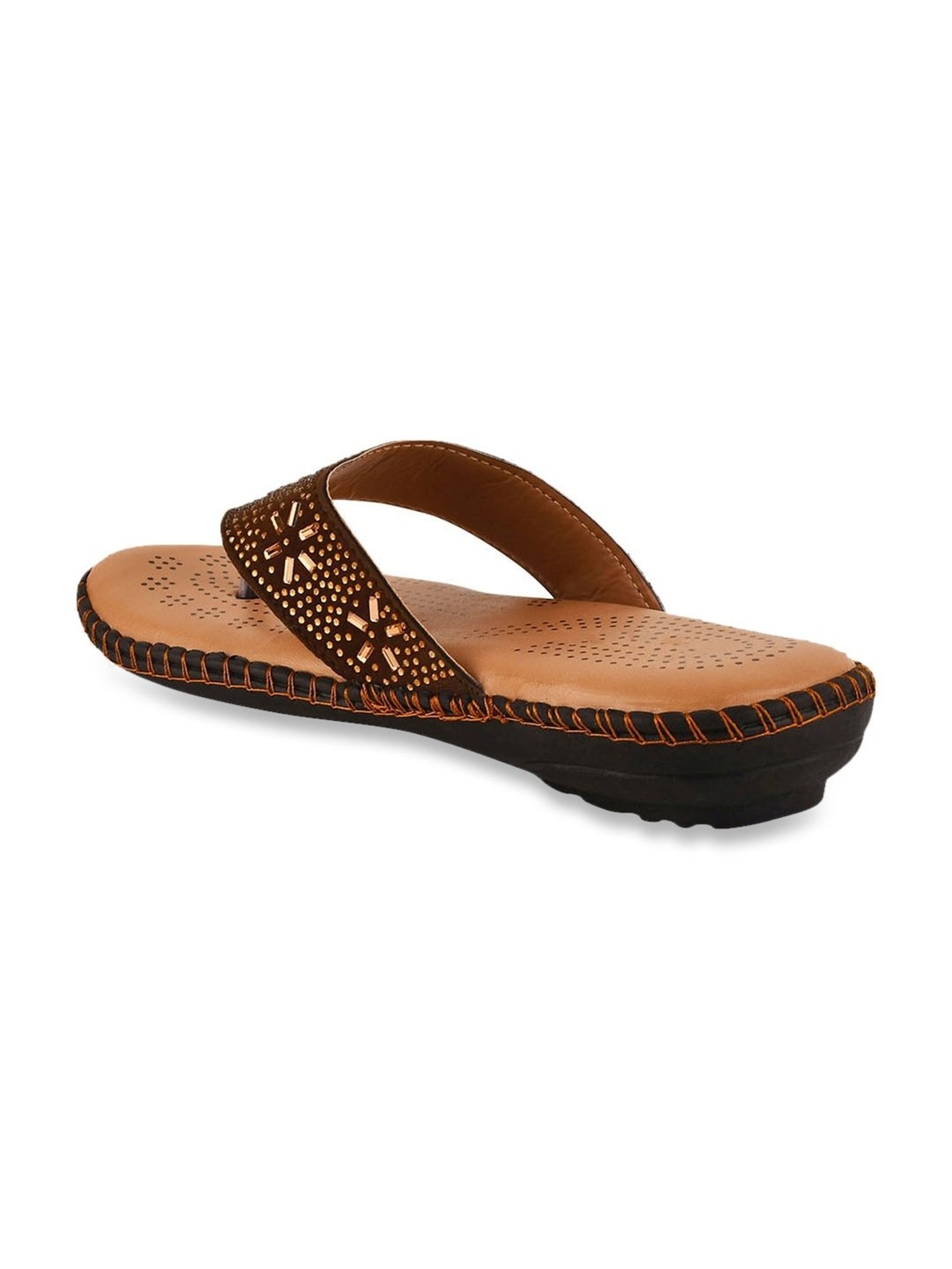 The White Pole Women's Dark Brown Thong Sandals