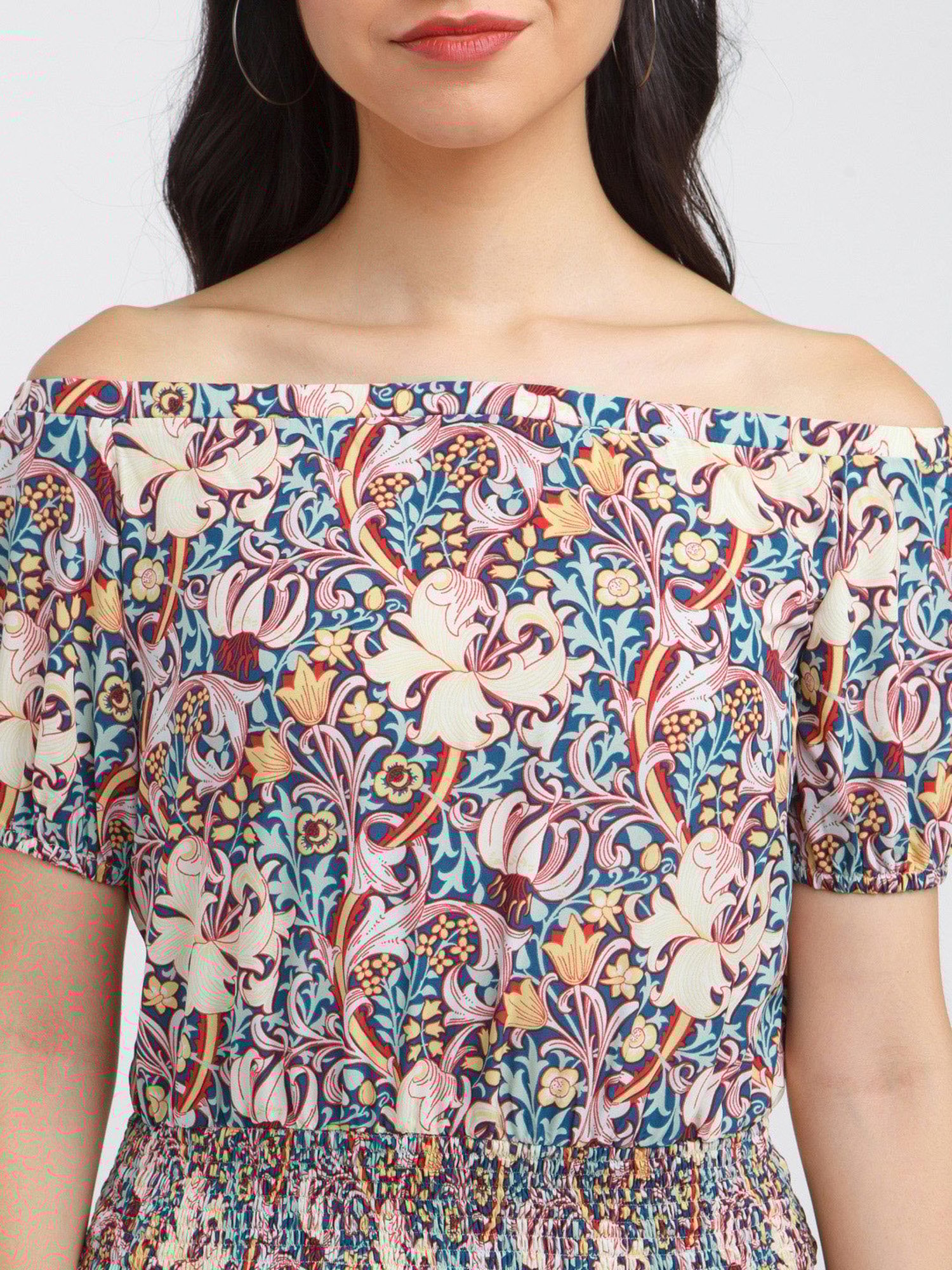 Zink London Multicolor Printed Crop Top