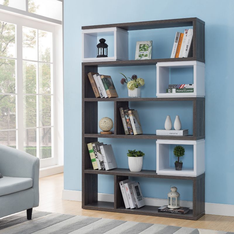 72.75" Marten Display Shelf Distressed Gray/White - miBasics