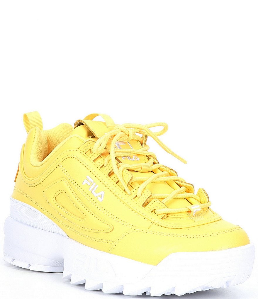 FILA Women's Disruptor II Premium Leather Chunky Lace-Up Sneakers