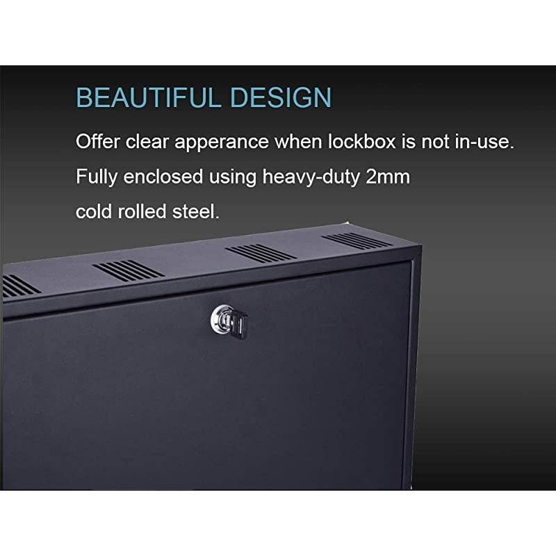 4U Heavy Duty 16 Gauge Steel DVR Security Lockbox with Swing Open Top (19'' x 13.4'' x 7'' 4U)