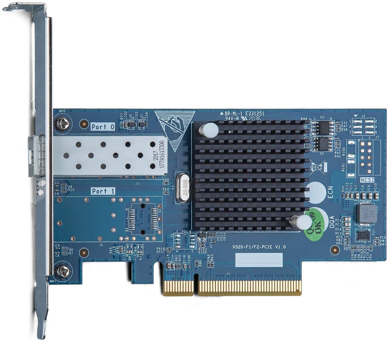 10Gb PCI-E NIC Network Card, Single SFP+ Port, PCI Express Ethernet LAN Adapter Support Windows Server/Linux/VMware, Compare to Intel X520-DA1