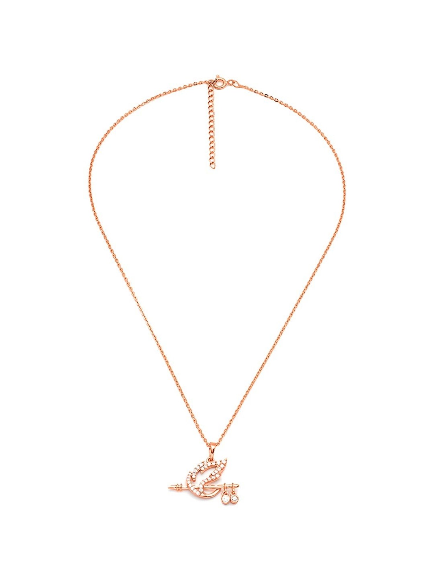 Silberry 92.5 Sterling Silver Rose Gold Deity Spirit Pendant with Chain