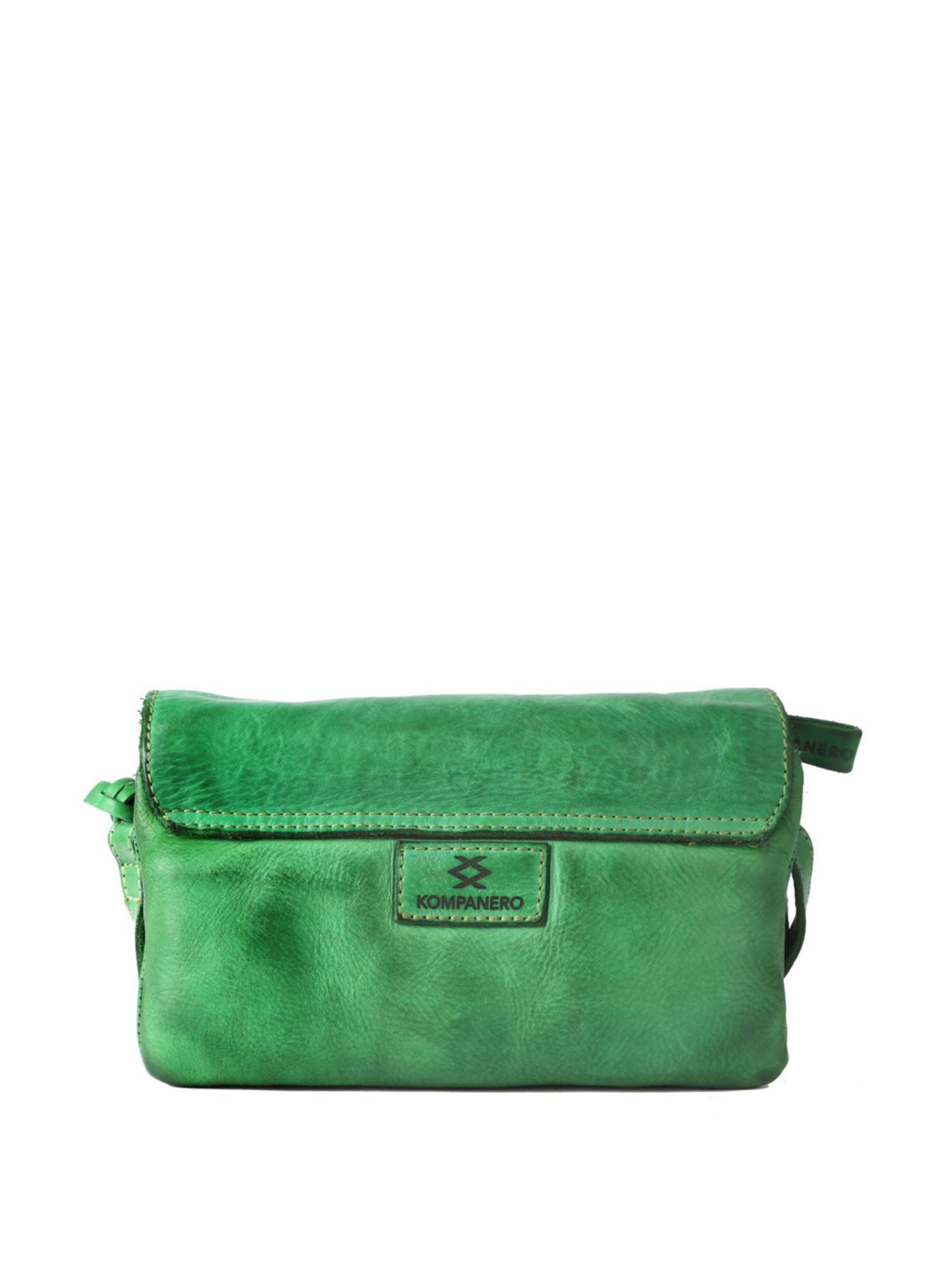 KOMPANERO Mia Light Green Leather Textured Sling Handbag