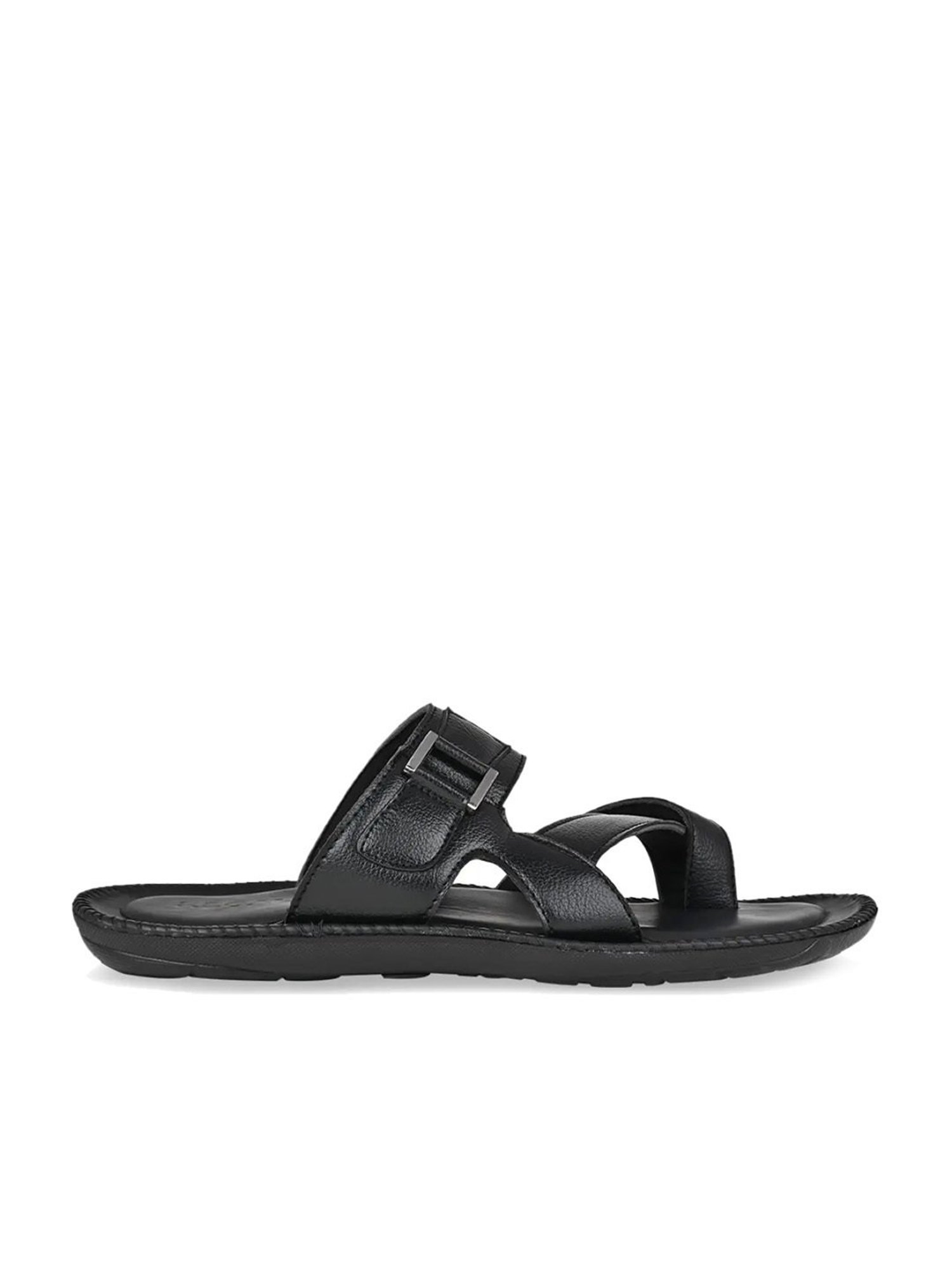 Regal Men's Black Toe Ring Sandals