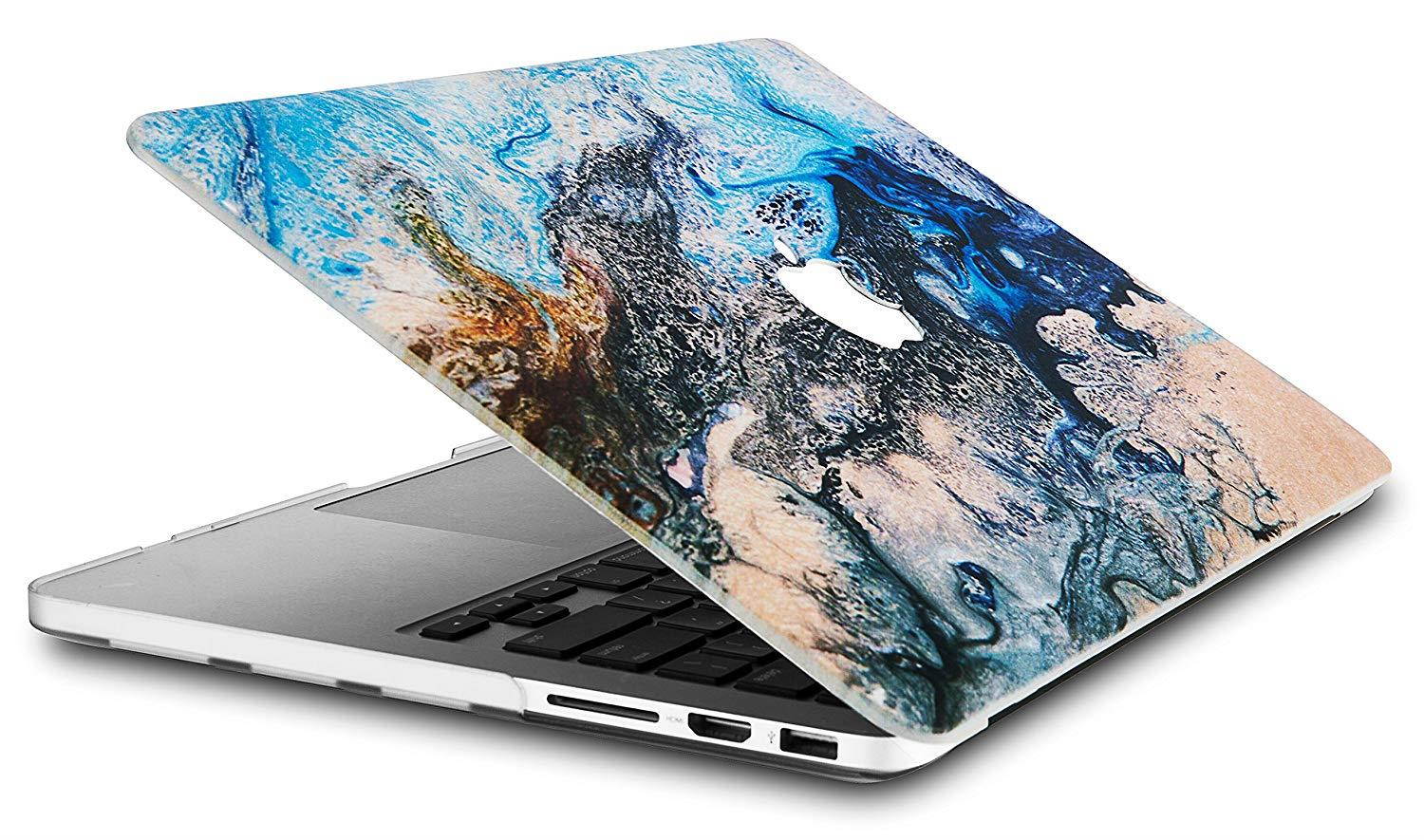 KEC Laptop Case for MacBook Pro 13" (2018/2017/2016) w/ Keyboard Cover Plastic Hard Shell A1989/A1706/A1708 Touch Bar (Sea)