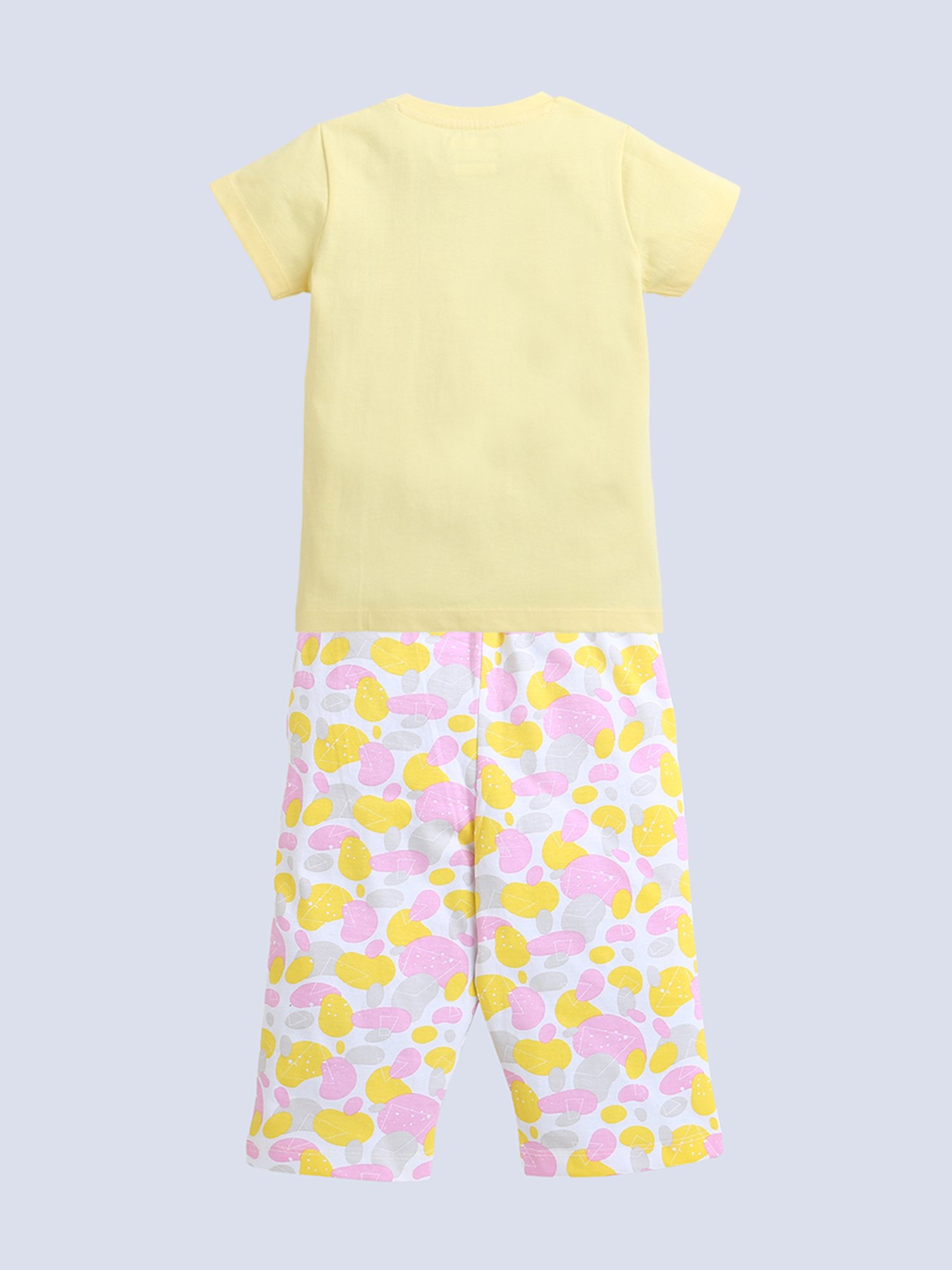 Bumzee Kids Multicolor Printed T-Shirt with Capri