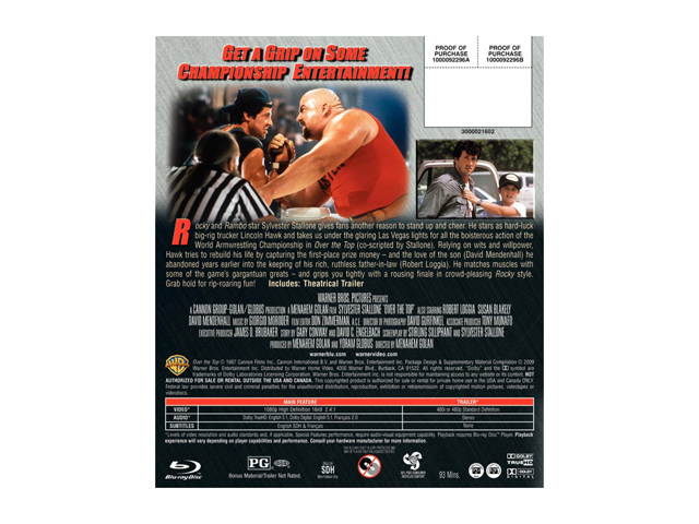 STUDIO DISTRIBUTION SERVI OVER THE TOP (BLU-RAY) BR92296