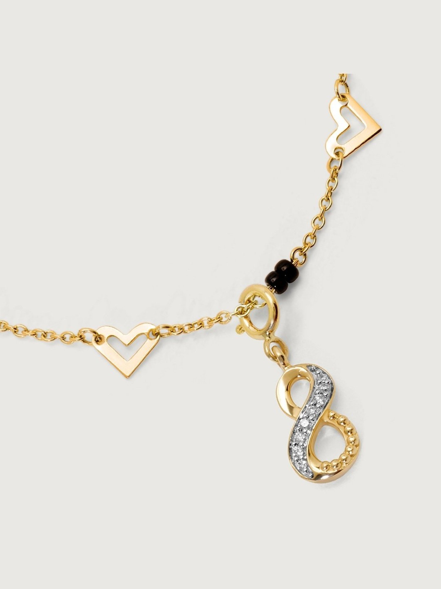 P.N.Gadgil Jewellers 18k Gold Infinity Florall Diamond Necklace For Women