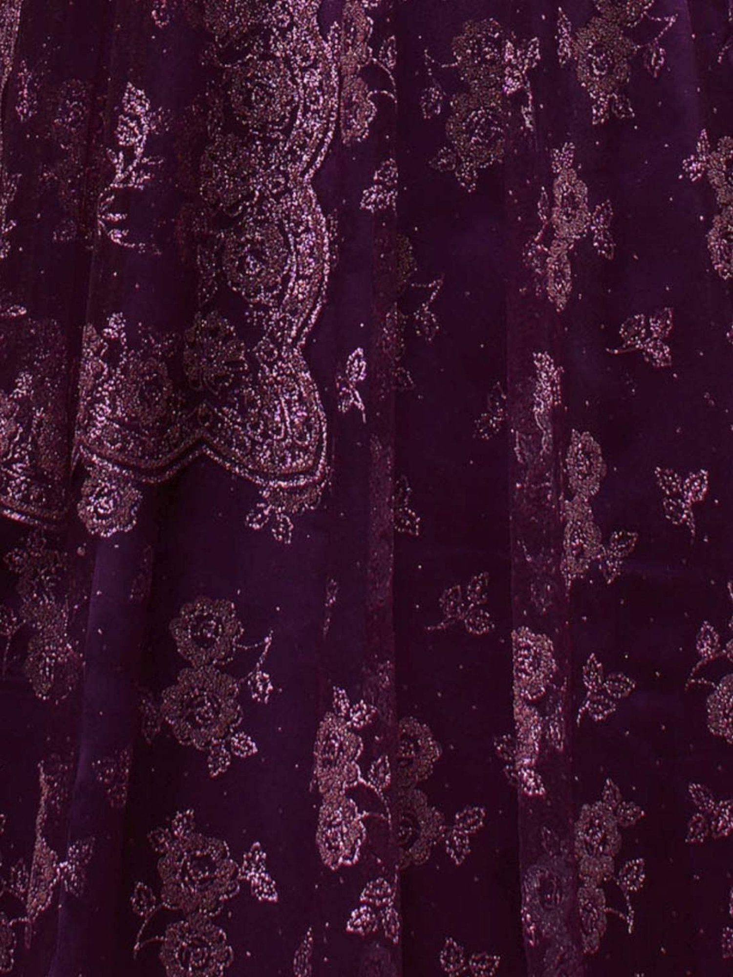Odette Purple Embroidered Maxi Dress With Dupatta