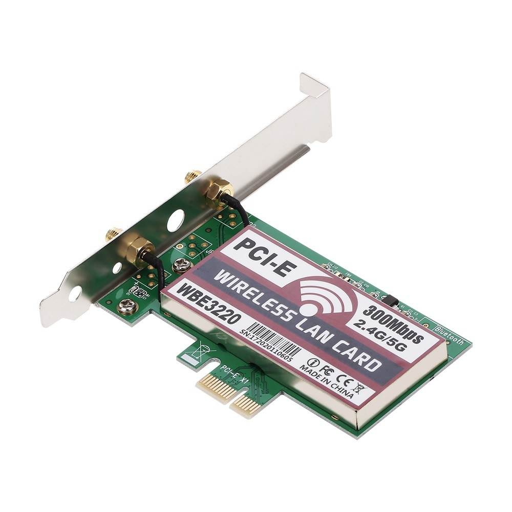 Wireless LAN Card WiFi Network Card with High-gain Antennas AP Function 300M PCI-E Adapter Card