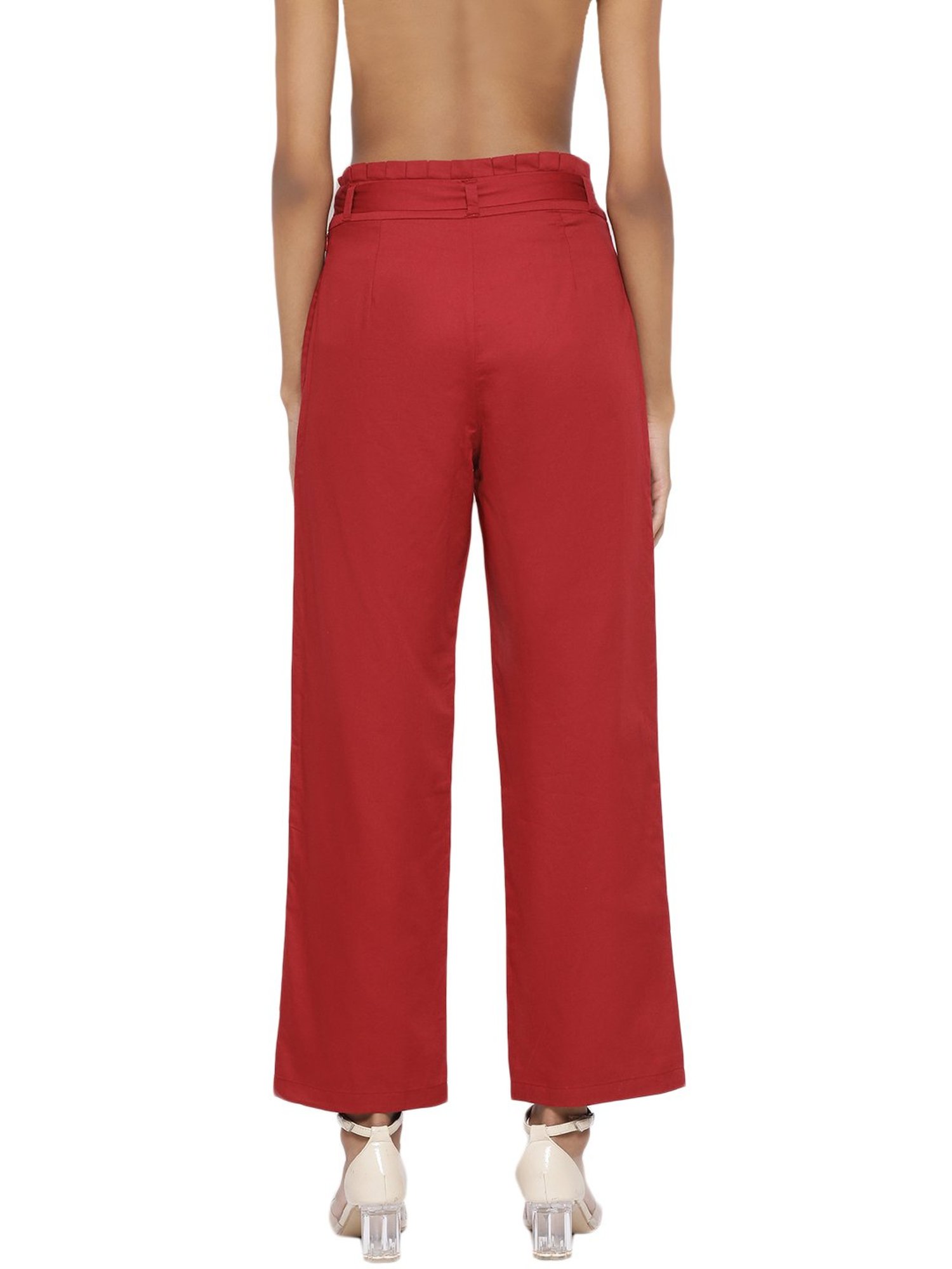 Rooted Maroon Cotton Trousers