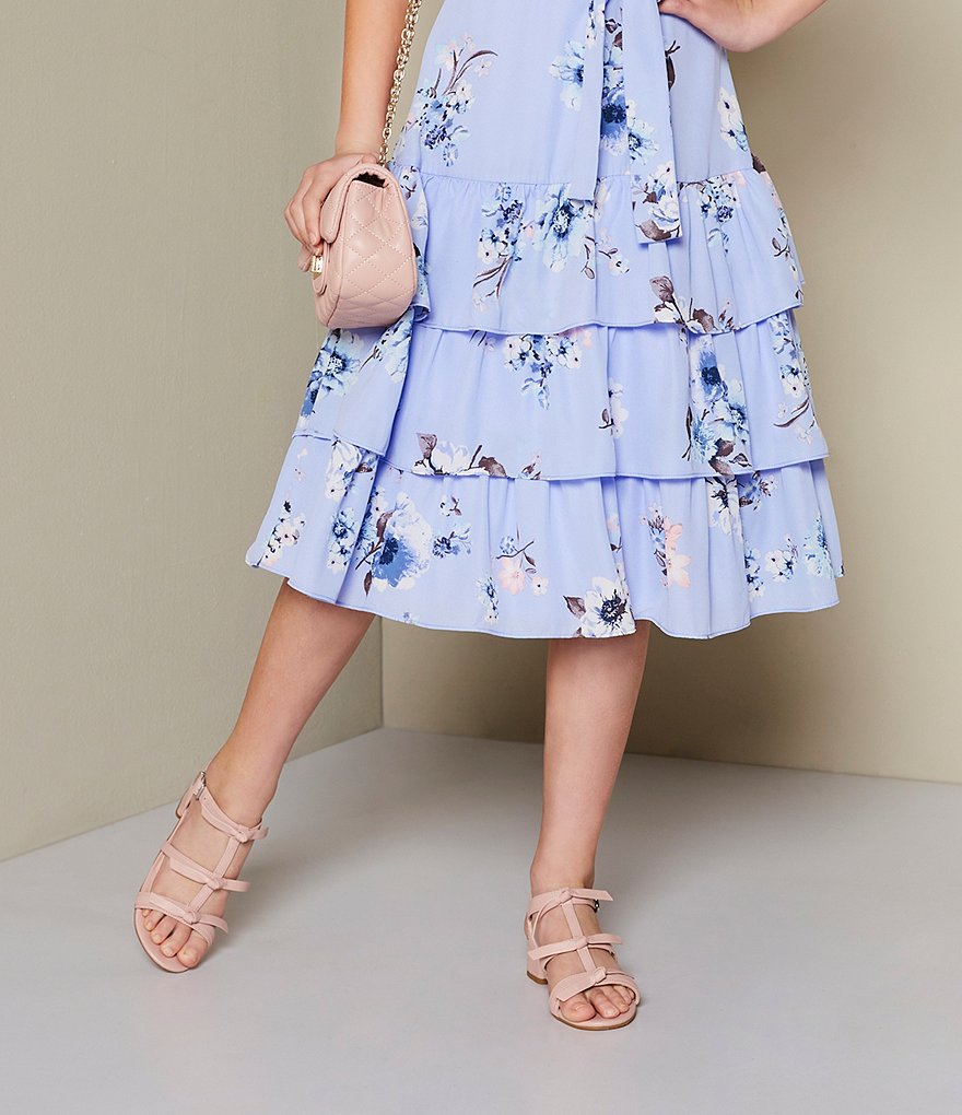 Copper Key Girls' Toodlez Three Bow Leather Dress Sandals (Youth)