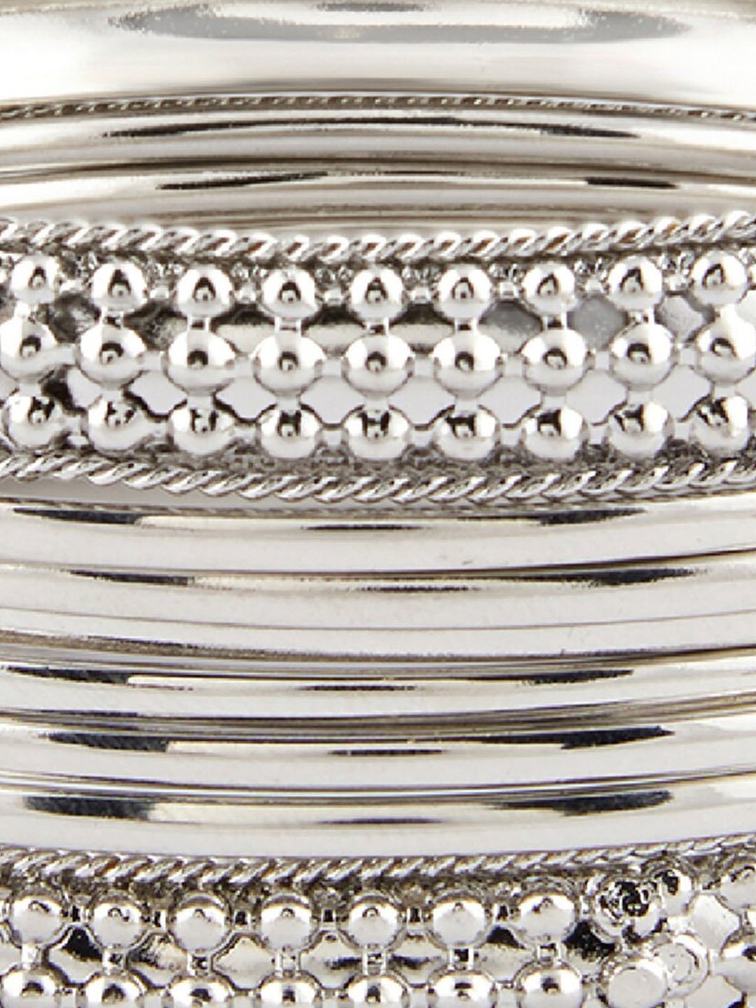 Fids Silver-Plated Bangles for Women - Set of 8