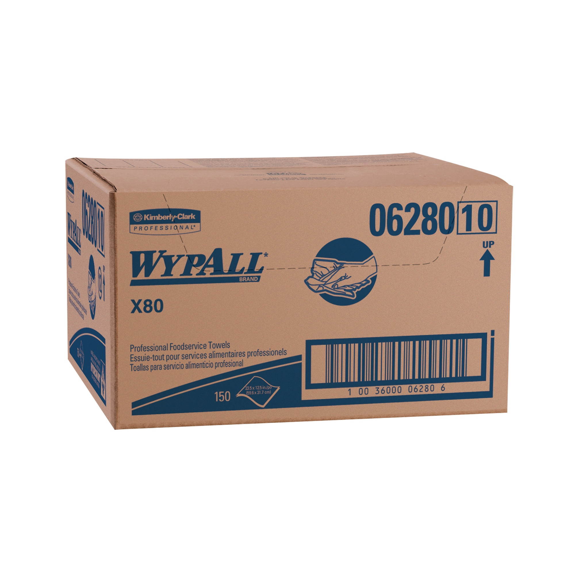 C-Wypall X80 Fs Hydro Wpr 12.5X23.5 Whi W/Bs 150