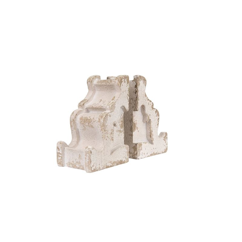 Set of 2 Corbel Shaped Bookends White - 3R Studios