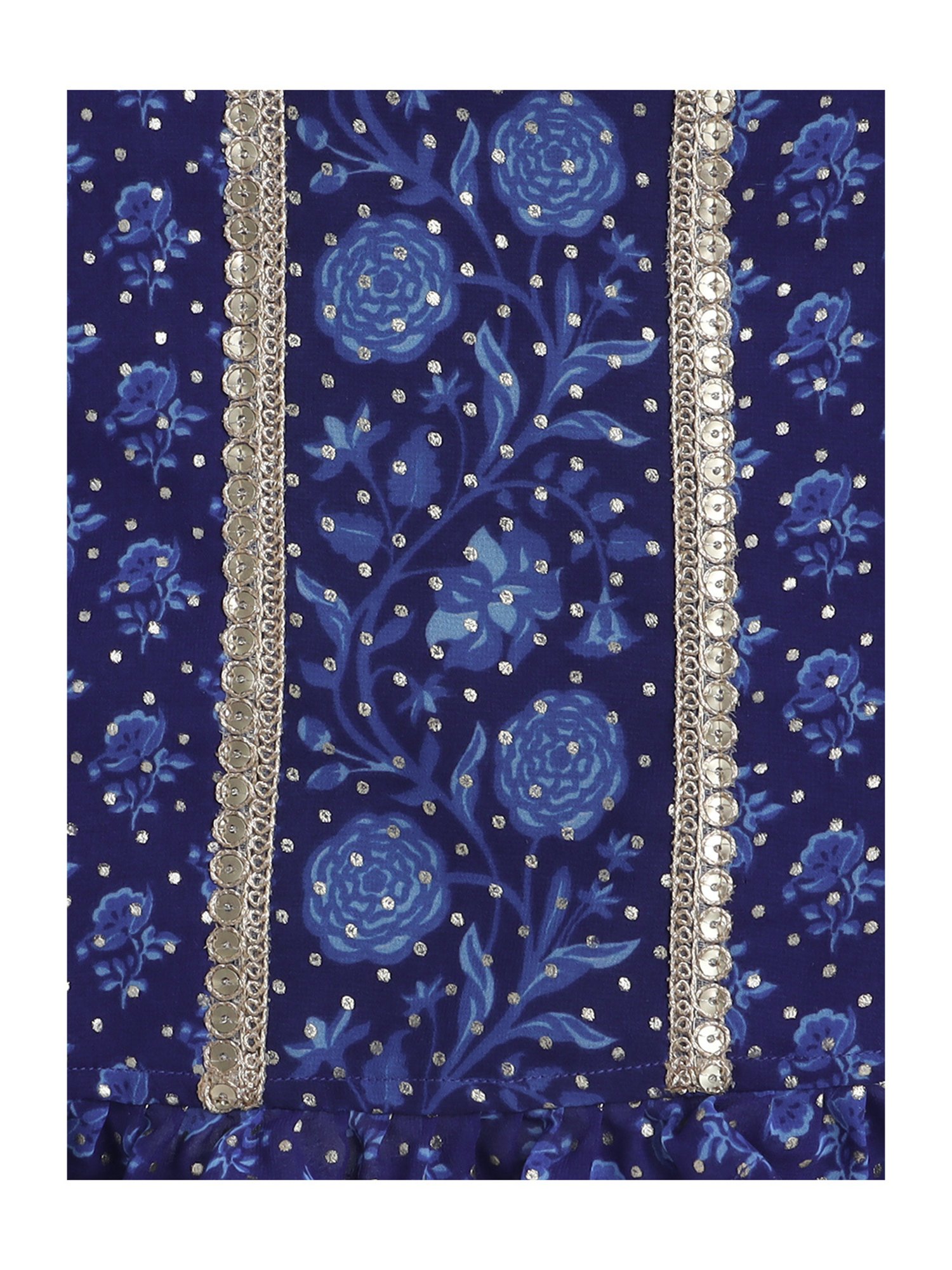 Many Frocks Kids Blue Embellished Top with Plazzos