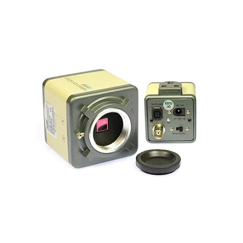 CCD 100X Microscope Industrial Camera Kit C-Mount Lens BNC Output 40 LED Ring Light 7" LCD Monitor