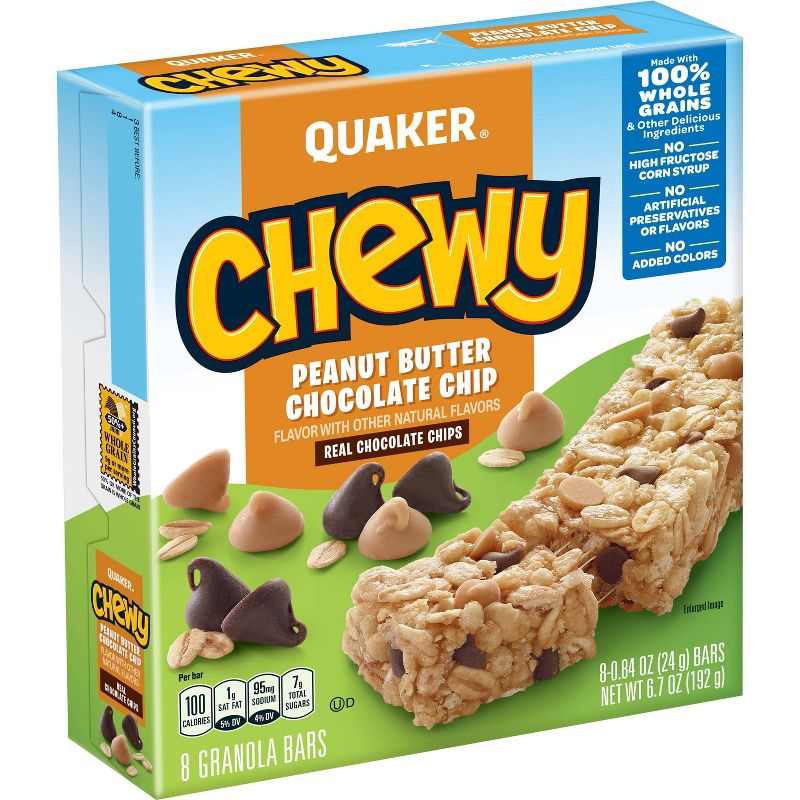 Quaker Chewy Peanut Butter Chocolate Chip Granola Bars - 8ct