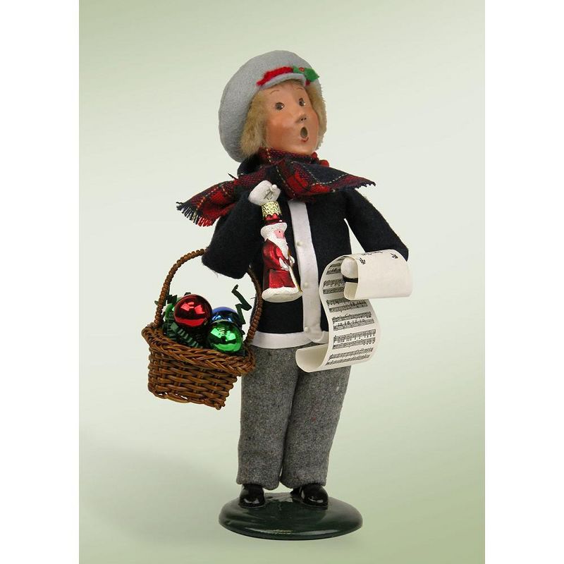 Byers Choice 9.75" Festive Seasons Market Family Boy Selling Glass Ornaments Christmas Figure