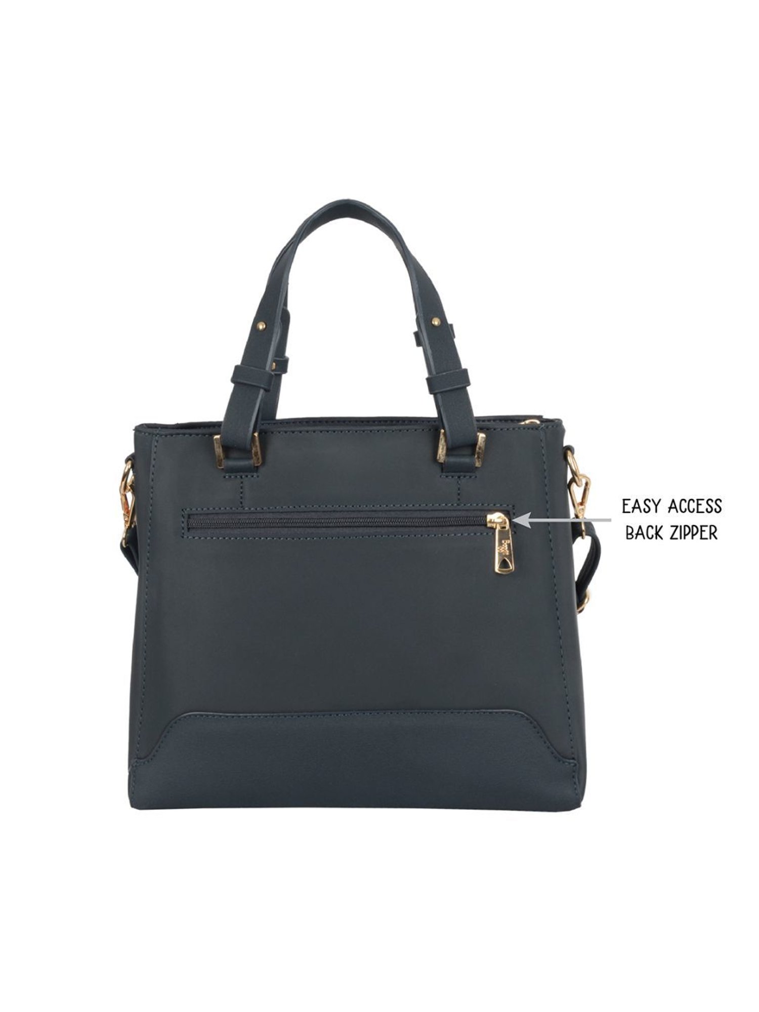 Baggit Ginnie Jenkin Blue PU Solid Handbag