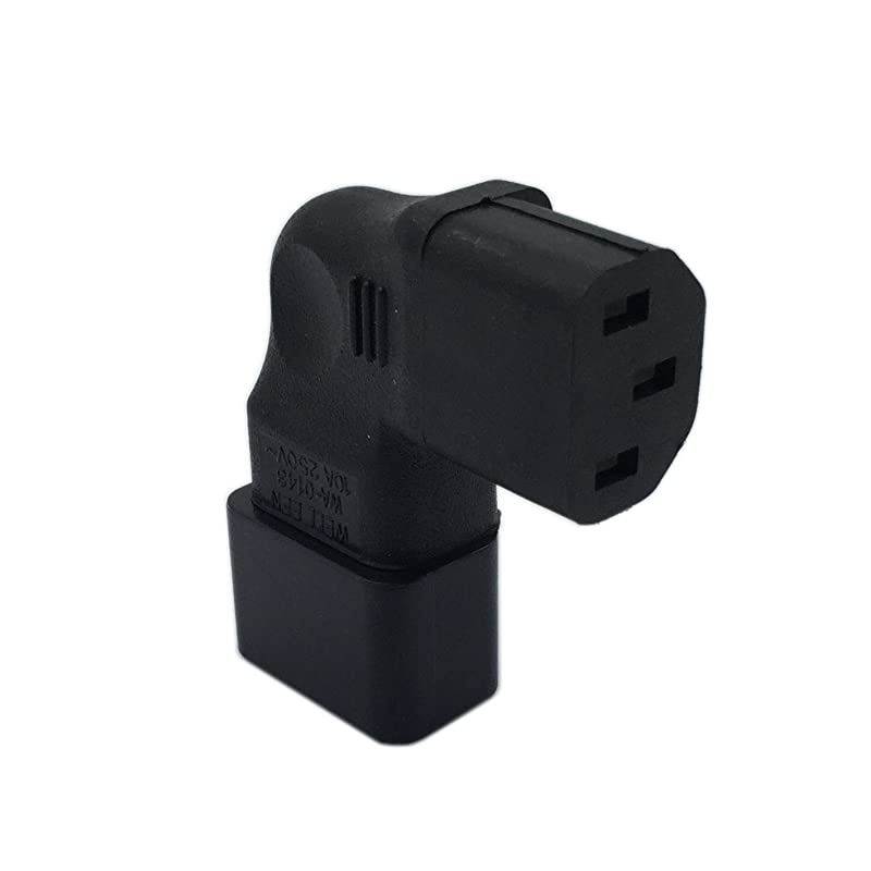 Right Angle IEC 320 C14 3 Pin Male to C13 Female PDU PSU UPS Power Extension Adapter Receptacle for LCD LED TV Wall Mount