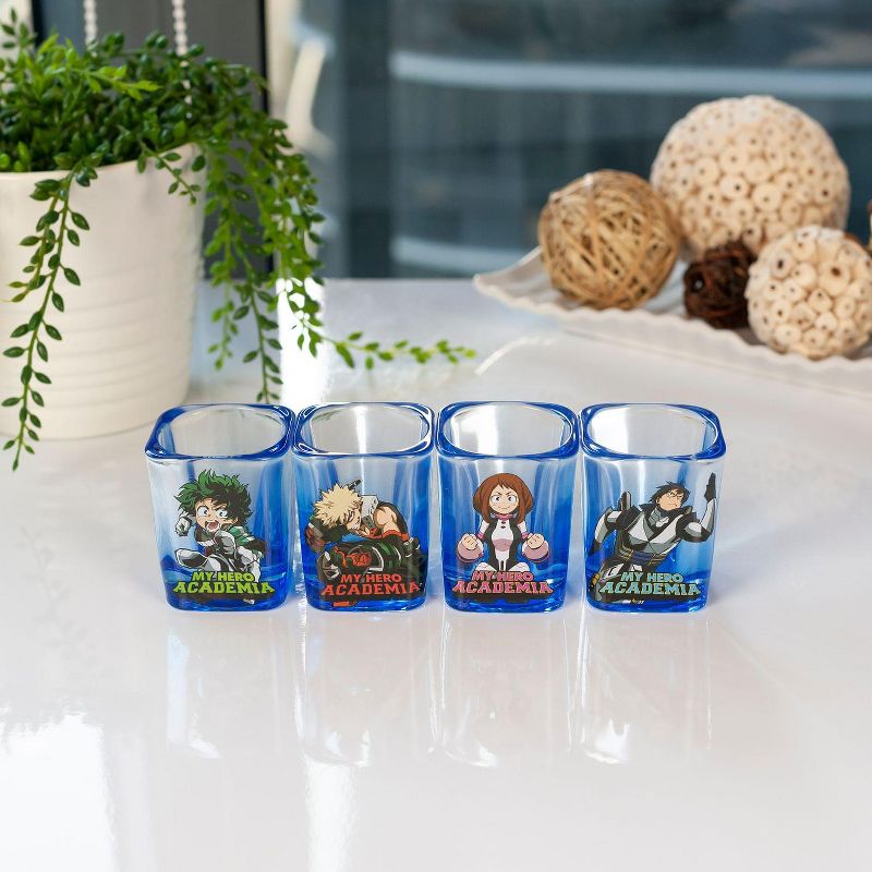 Just Funky My Hero Academia 2oz Square Shot Glass 4 Pack