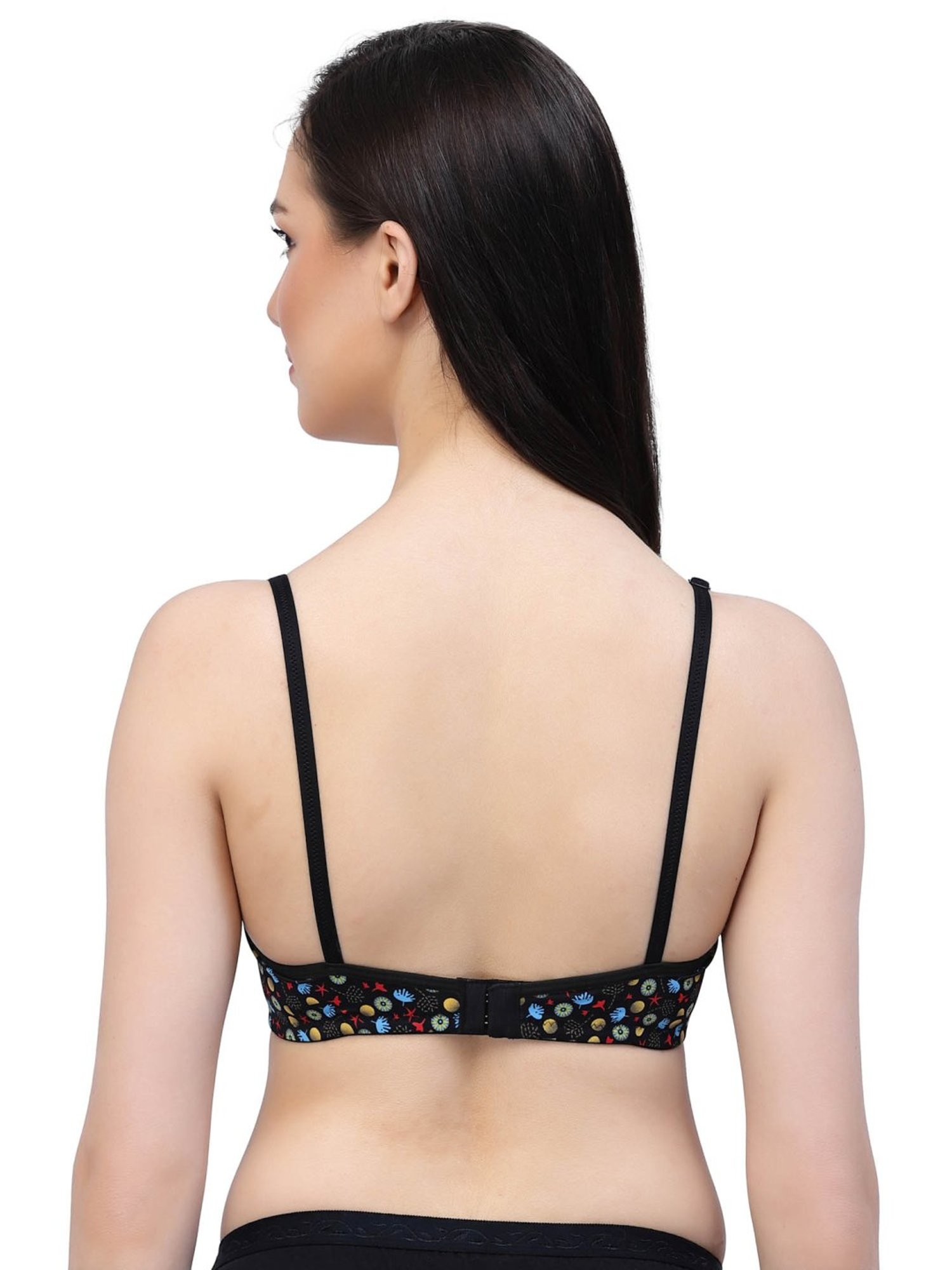 Cukoo Black Printed Padded Everyday Bra