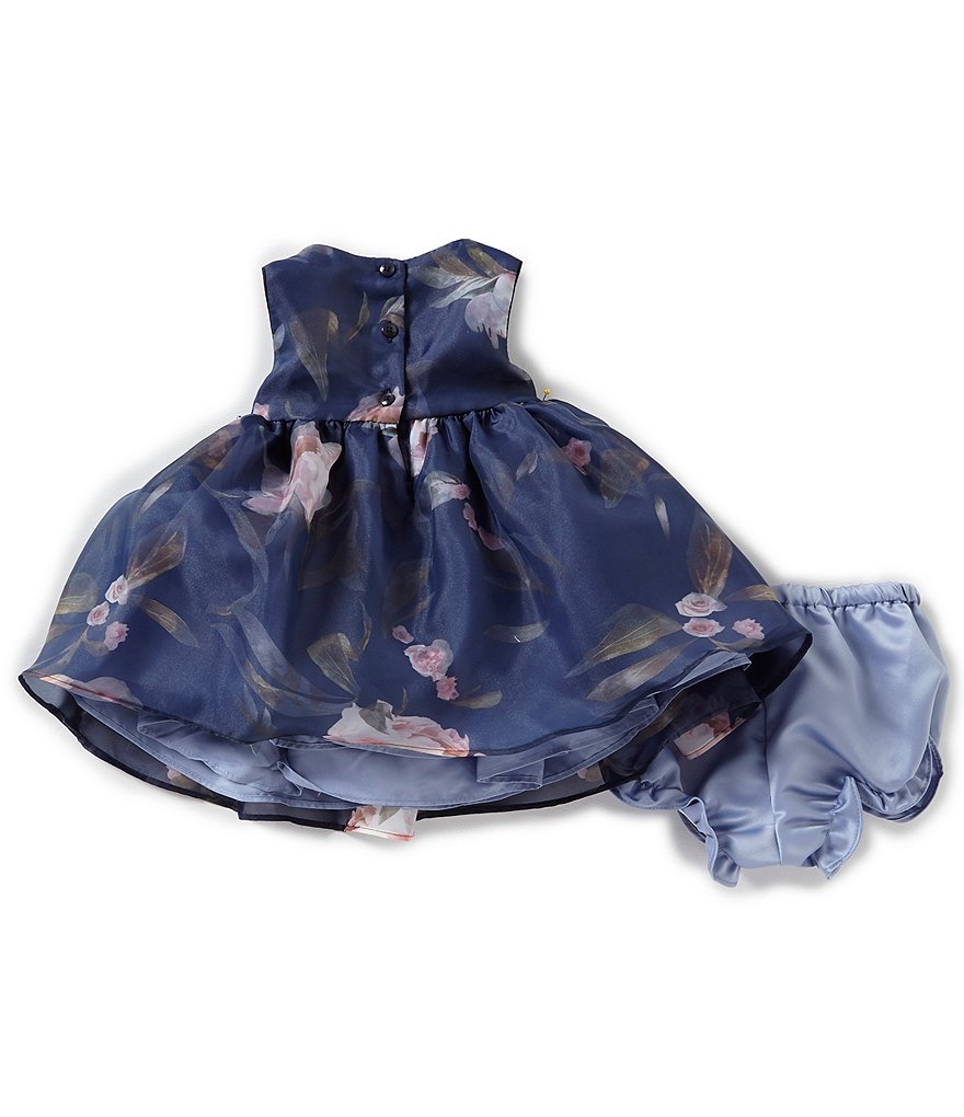 Laura Ashley Baby Girls Newborn-9 Months Floral Print Sleeveless Dress