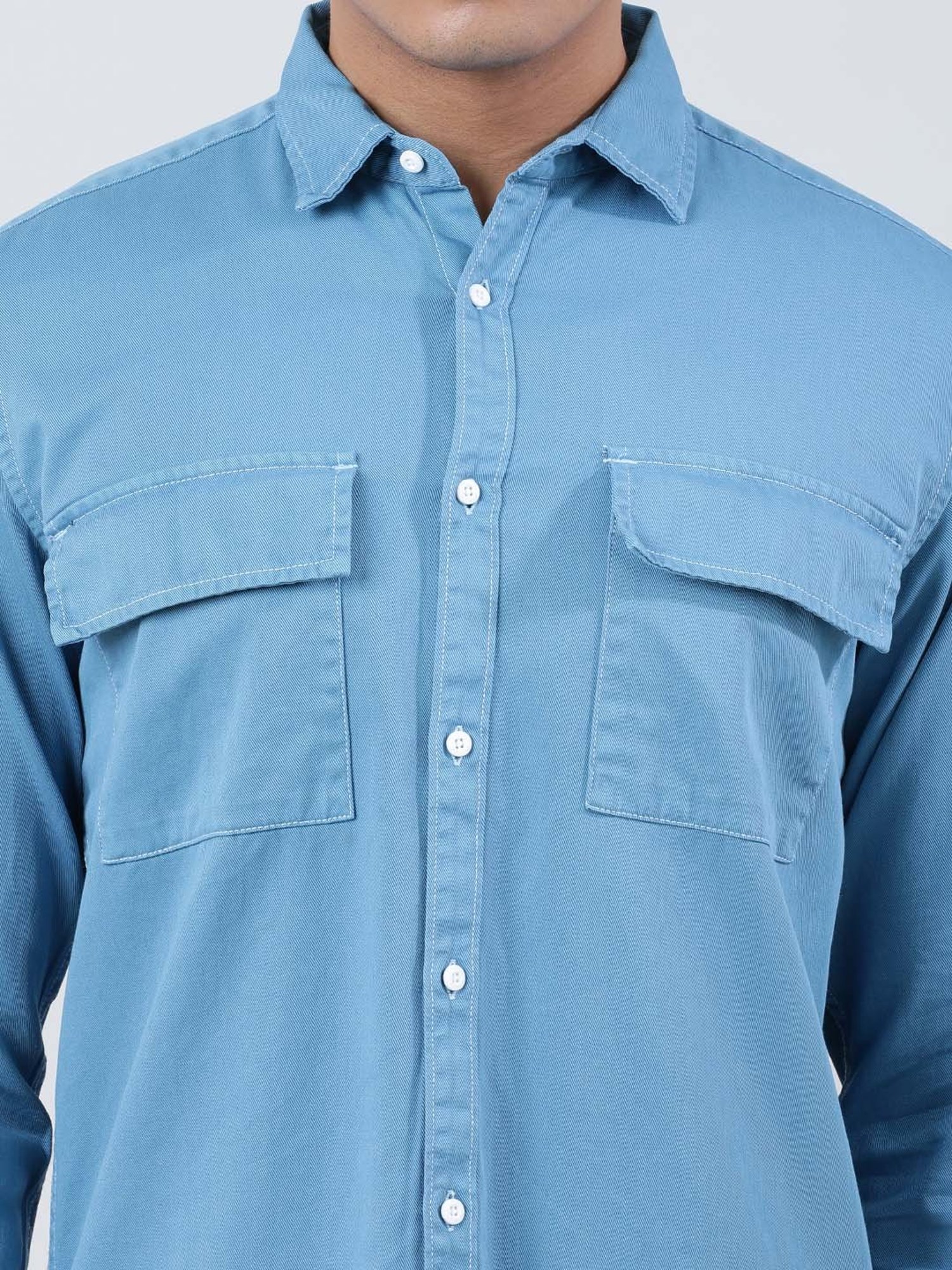 Bene Kleed Blue Regular Fit Cotton Shirt
