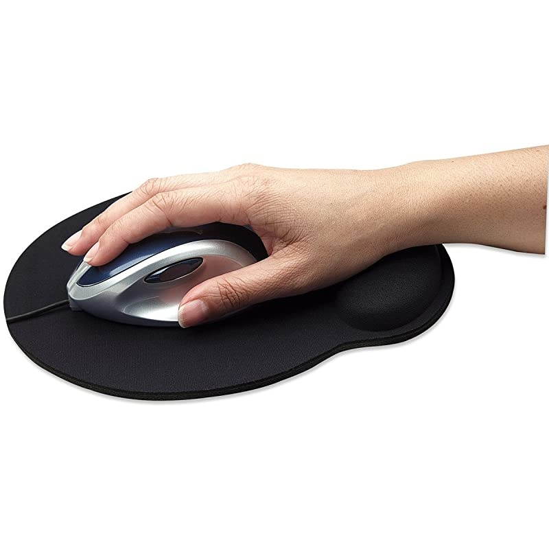 Black Gel Mouse Pad with Wrist Rest Support 434362