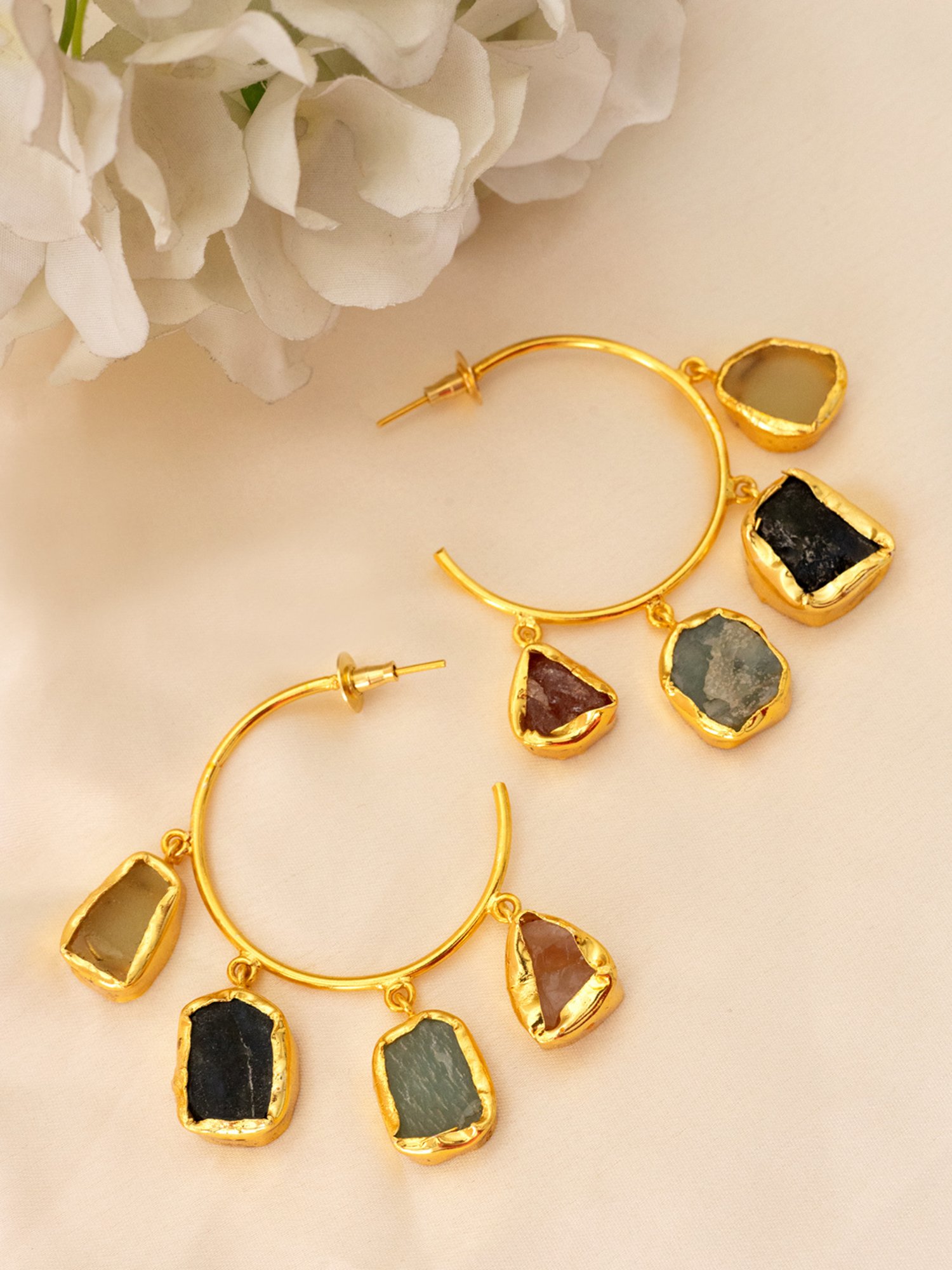 Perfectly Average Asaira Stone Hoops