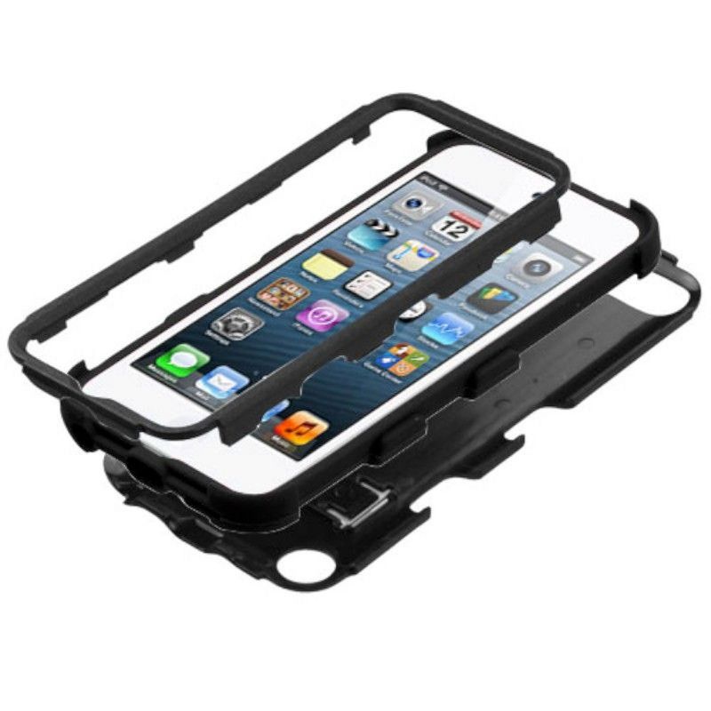 MYBAT For Apple iPod Touch 5th Gen/6th Gen Black Hard Silicone Hybrid Case w/stand