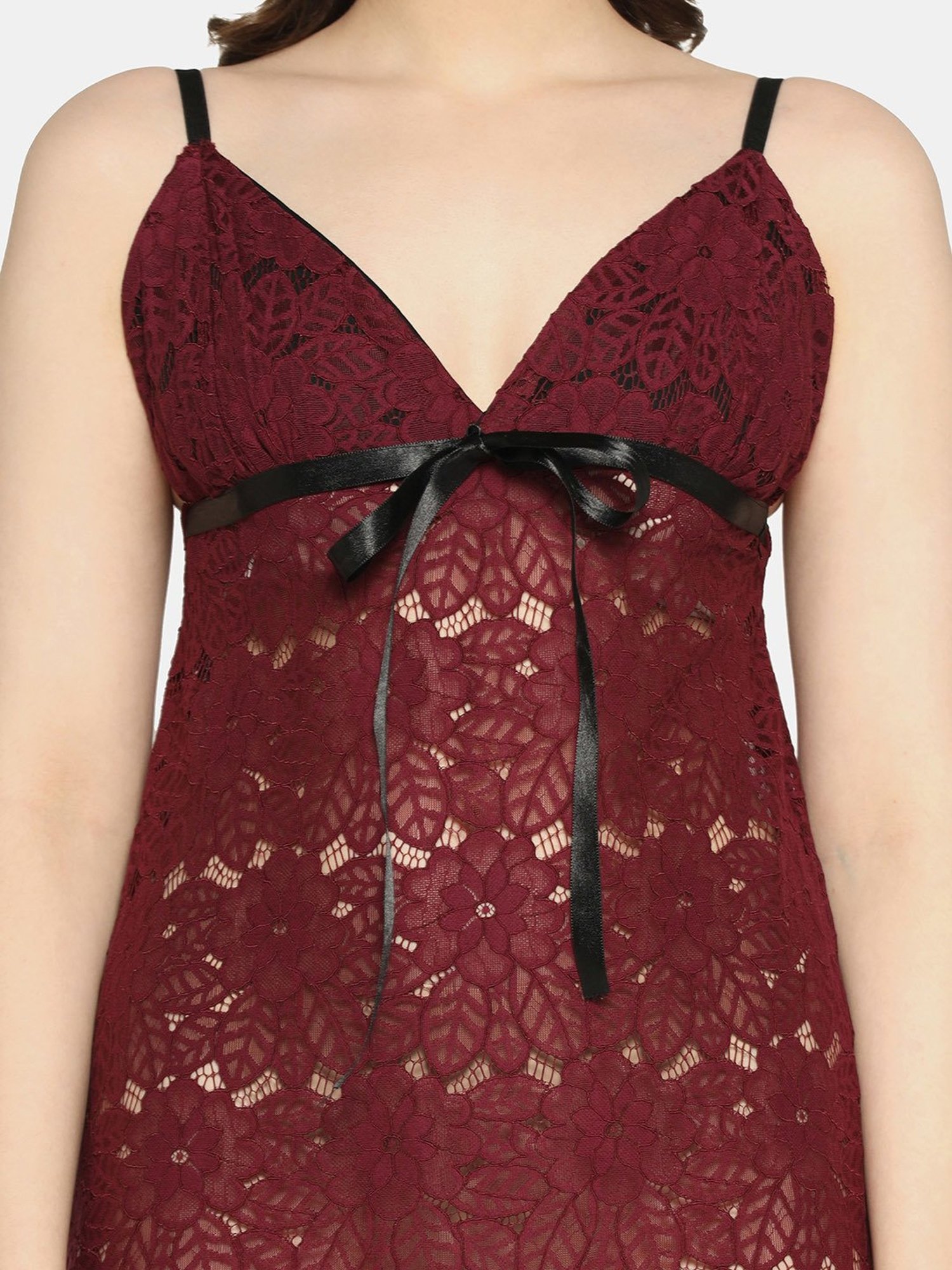 Da Intimo Wine Lace Babydoll