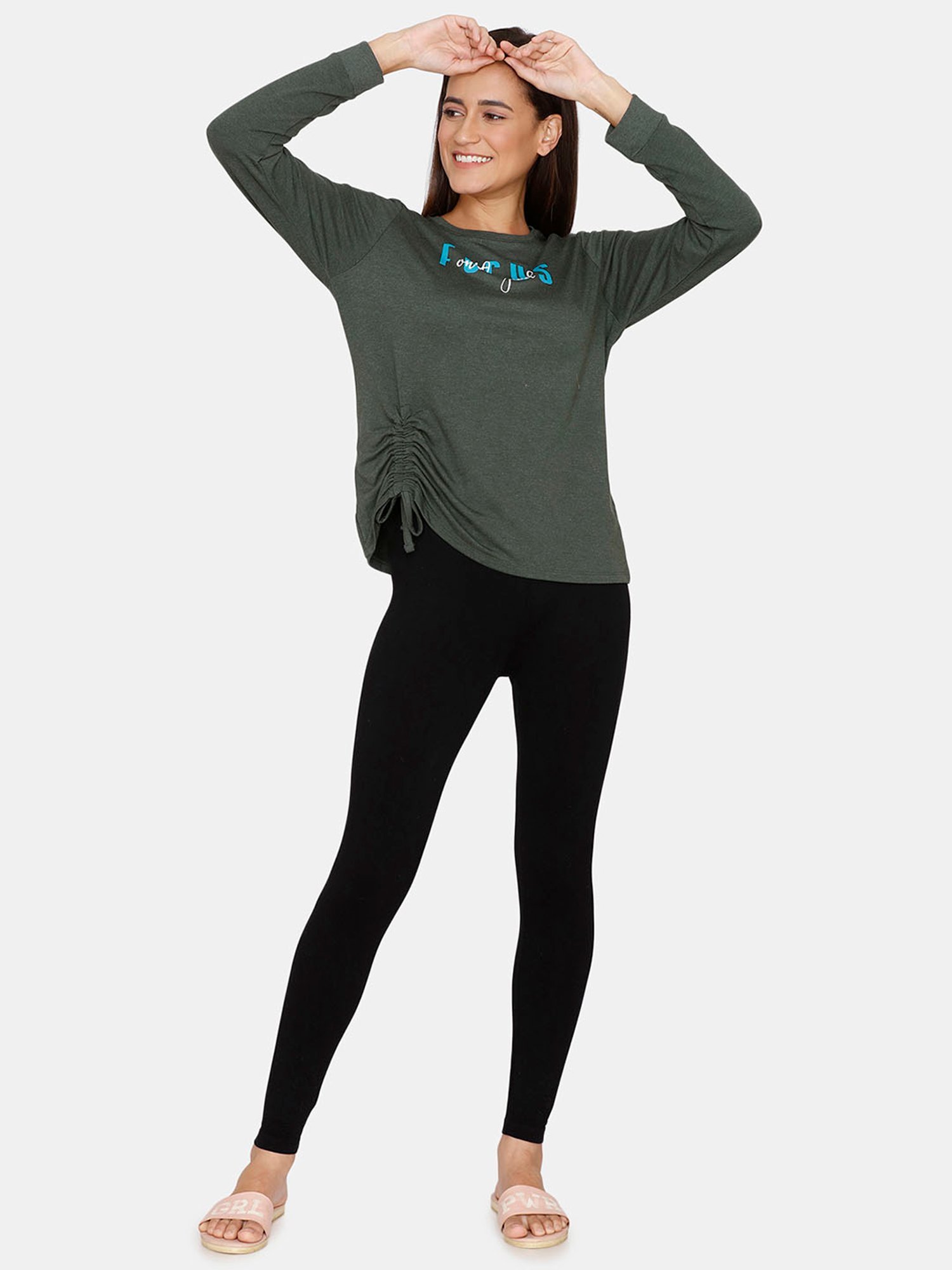 Zivame Green Graphic Print Top