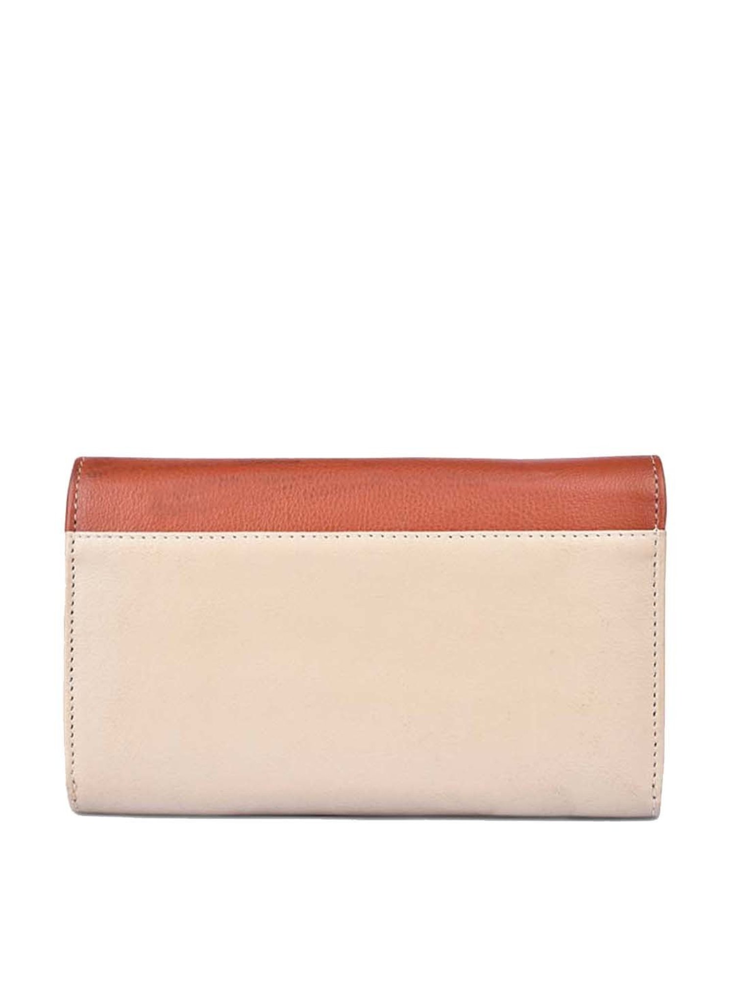 BELWABA Beige & Tan Color Block Wallet for Women