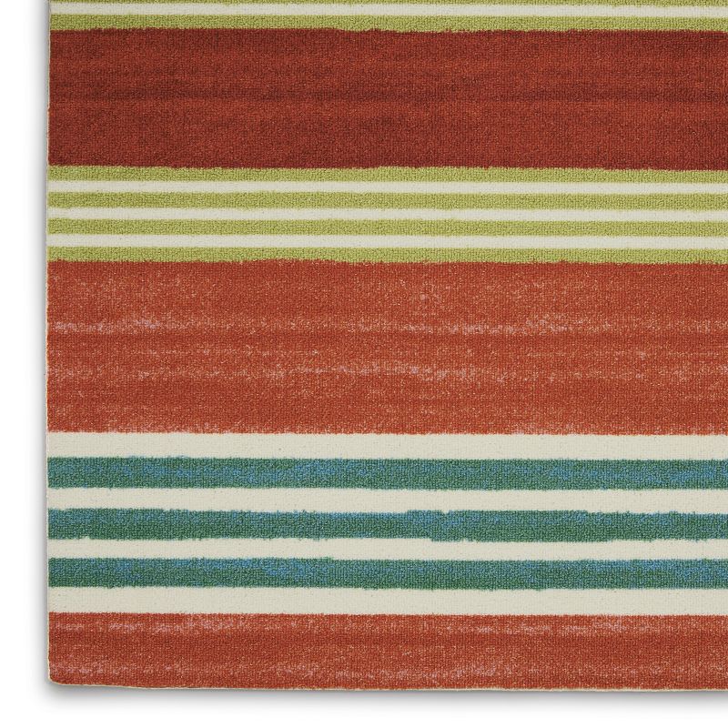 7'9"x10'10" Rectangle Indoor and Outdoor Area Rug Orange - Waverly