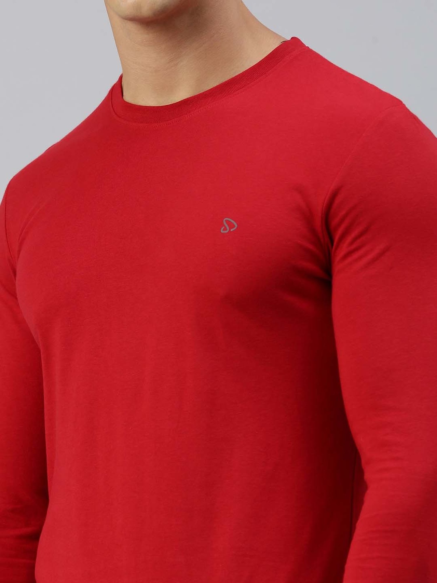 Sporto Red Regular Fit Crew T-Shirt