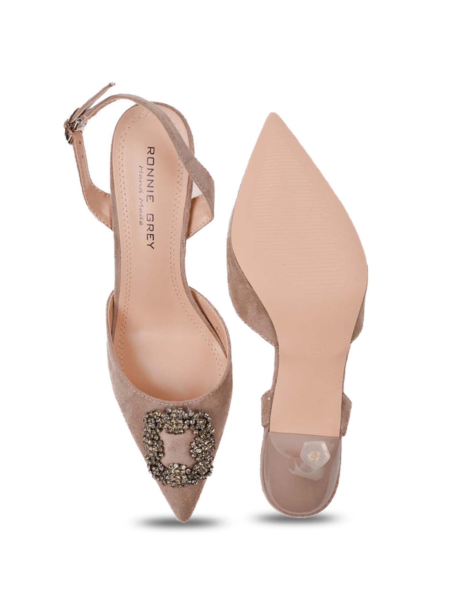 Ronnie Grey Women's Grey Back Strap Stilettos