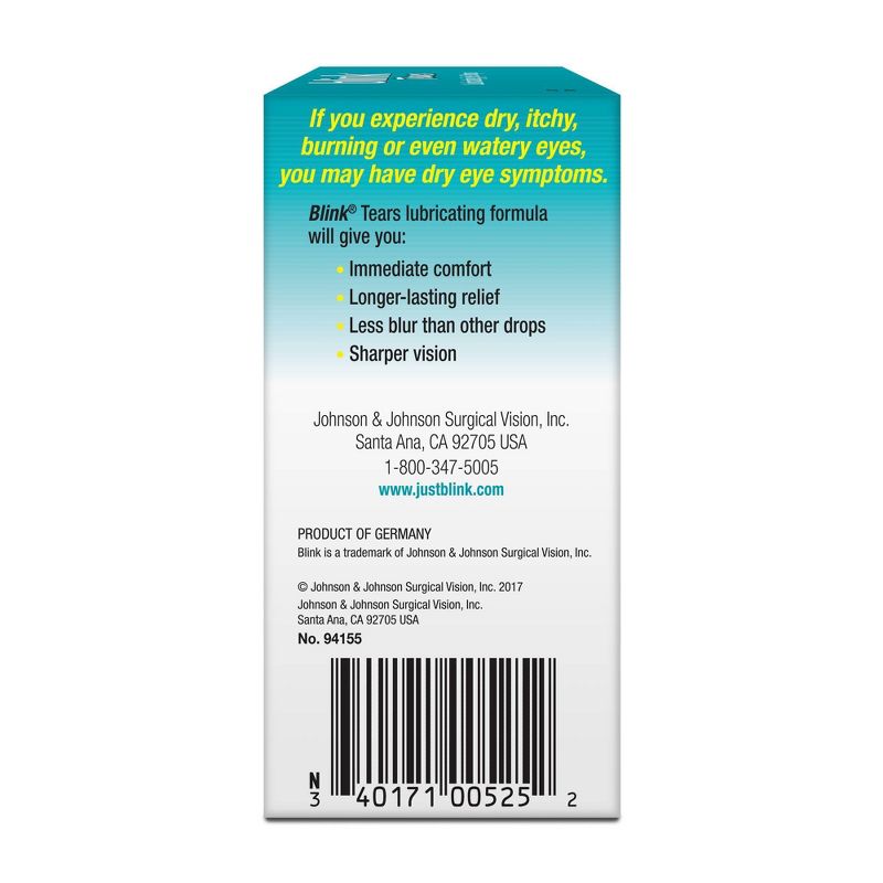 Blink Tears Preservative Free Lubricating Eye Drops - 25ct