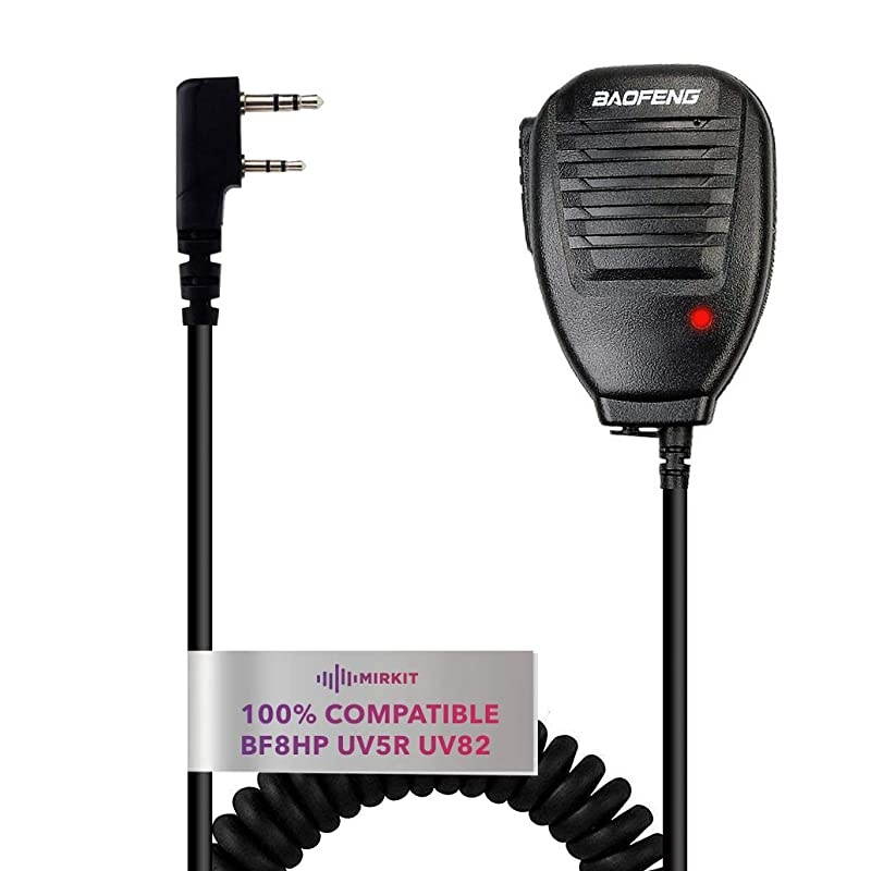 Baofeng Handheld Speaker Microphone for FRS 2 Way Radio, Remote Shoulder Mic, Compatible with Long Range Walkie Talkie, Reinforced Cable, Noise Reduction, Spring Clip,  Edition USA Warranty