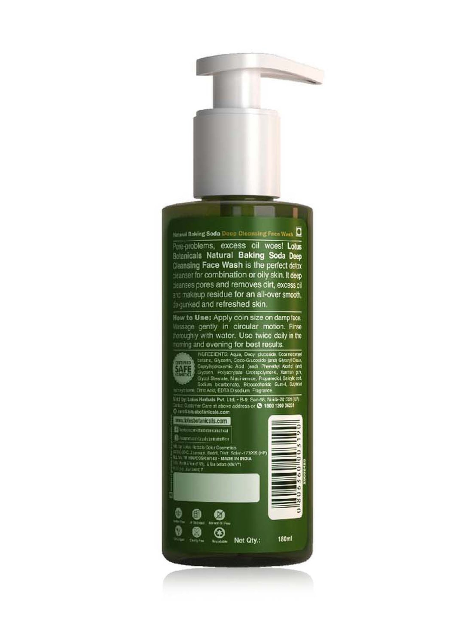 Lotus Botanicals Natural Baking Soda Deep Cleansing Face Wash - 180 ml