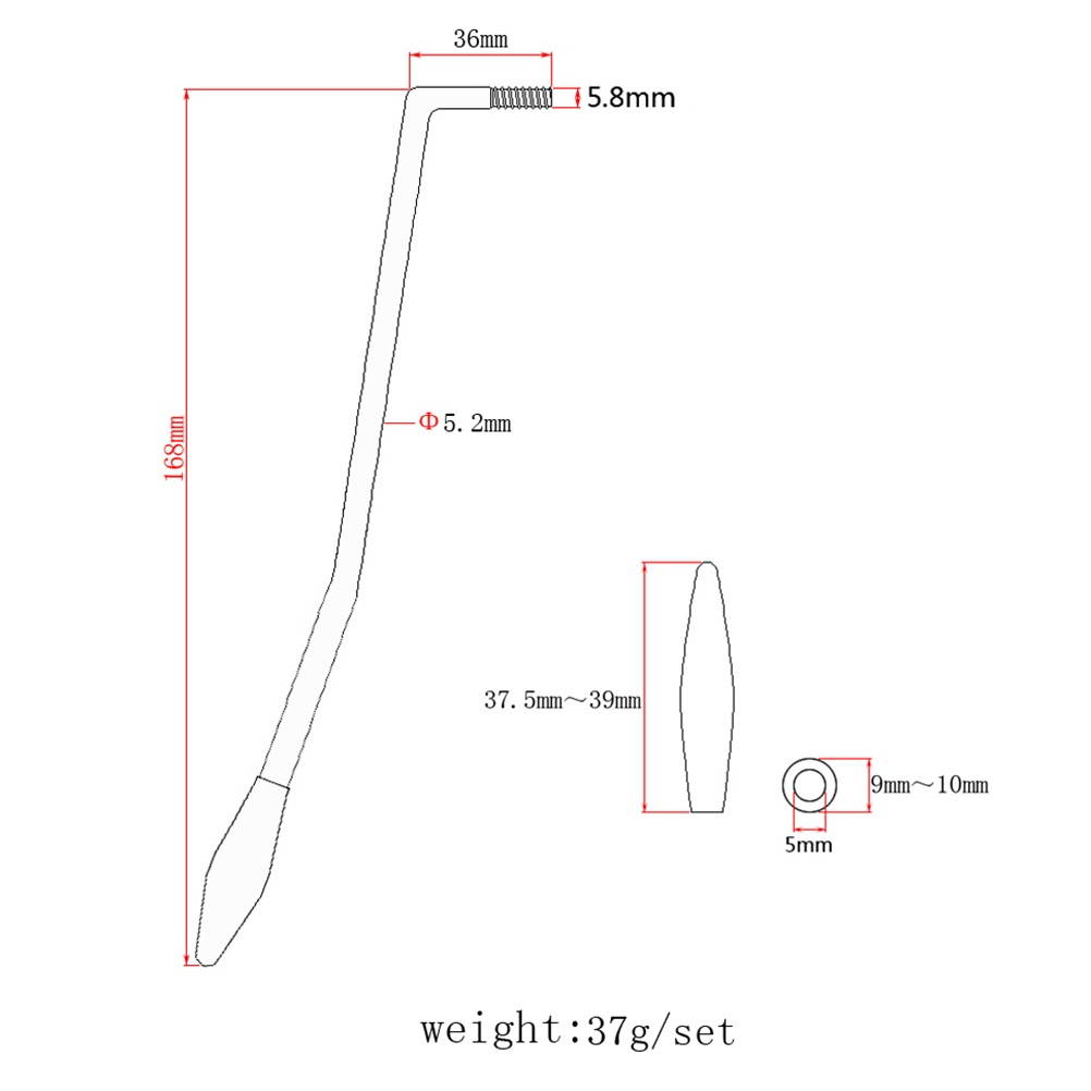 6mm Thread Guitar Tremolo Arm Whammy Bar Arm with 3 Tips for Electric Guitar (Silver)