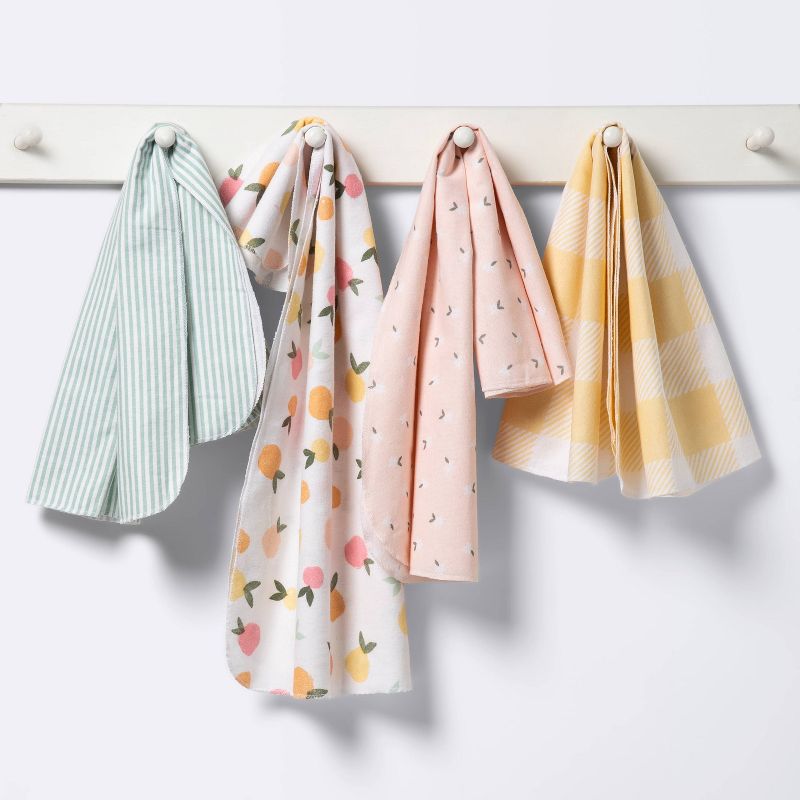 Flannel Baby Blankets Citrus - Cloud Island™ 4pk